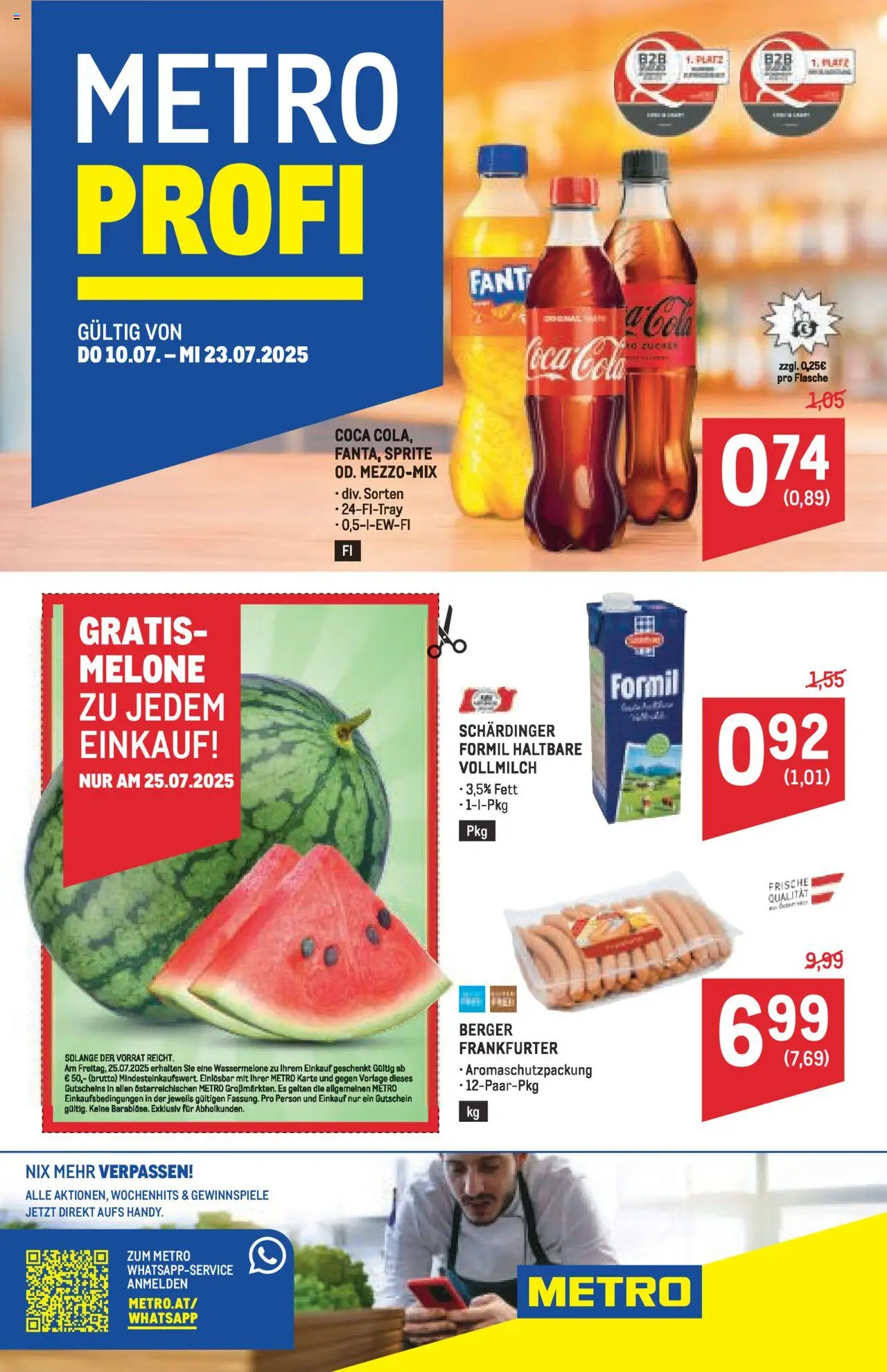 Metro angebote Profi gültig ab 10.07.2025 | Seite: 1 | Produkte: Wassermelone, Melone