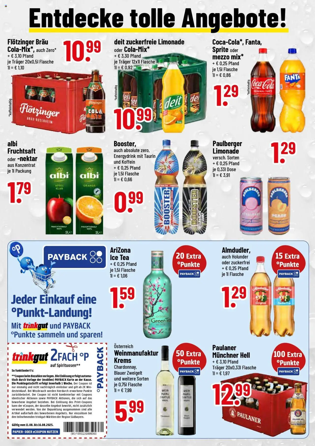 Trinkgut prospekt Allershausen	 – gültig ab 11.08.2025 | Seite: 2 | Produkte: Sprite, Äpfel, Fruchtsaft, Paulaner
