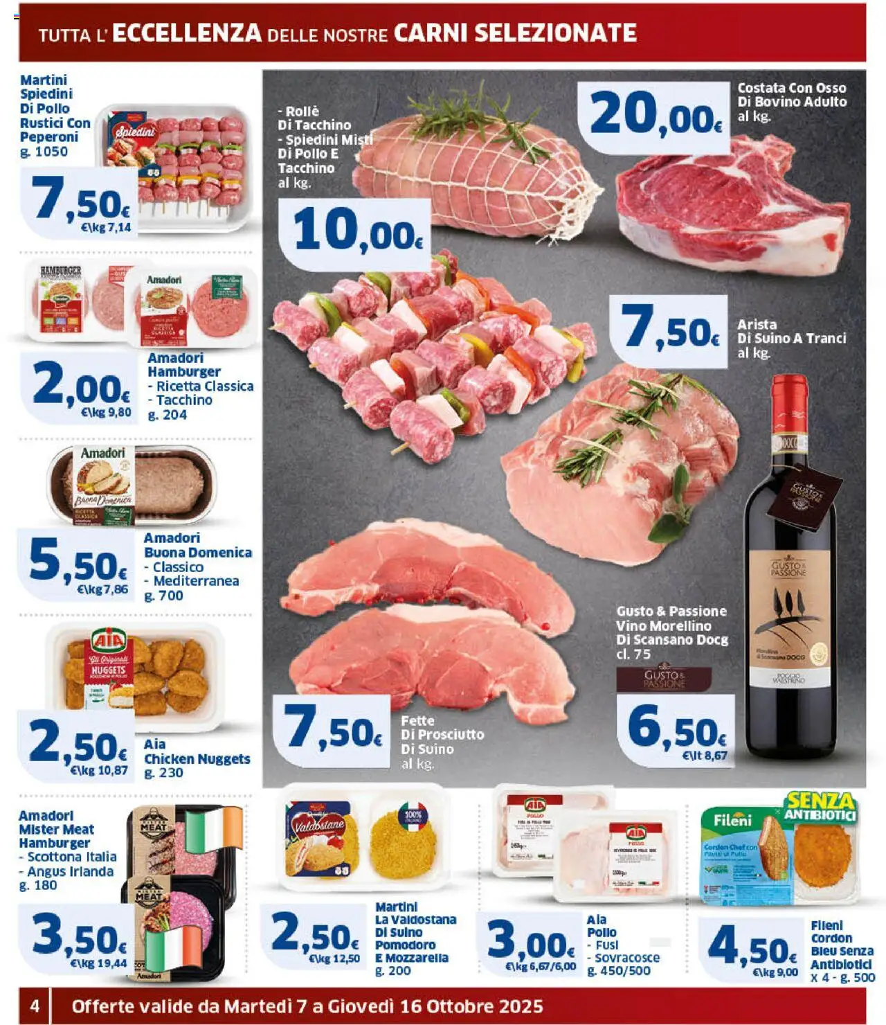 Volantino SIGMA del 07.10.2025 | Pagina: 4 | Prodotti: Peperoni, Pomodoro, Hamburger, Spiedini