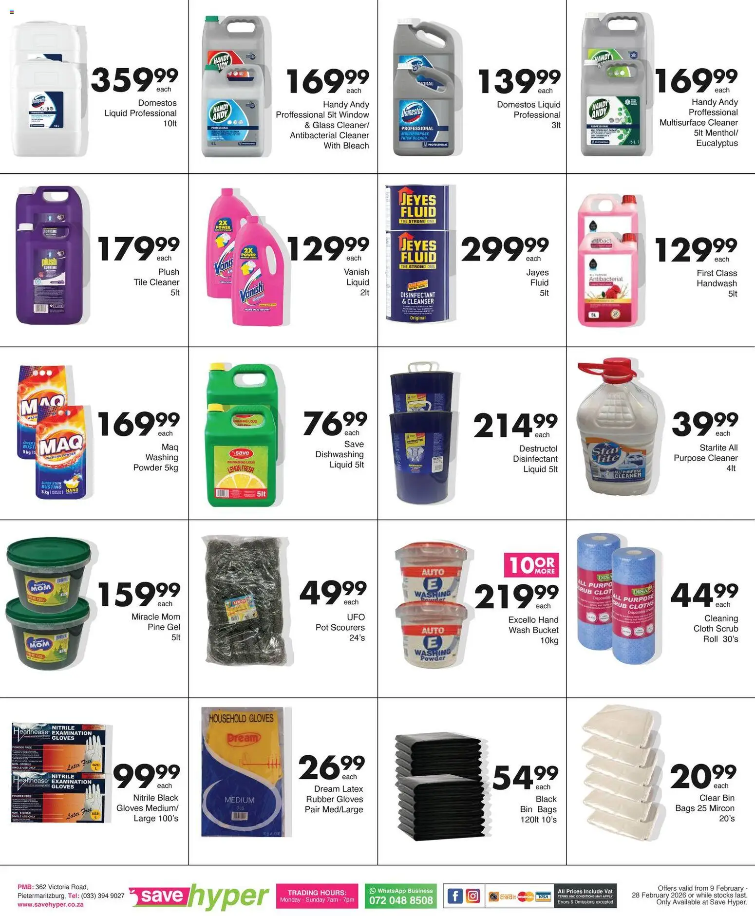 New Save catalogue – valid from 09.02.2026 | Page: 25 | Products: Gloves, Disinfectant, Powder, Lemon