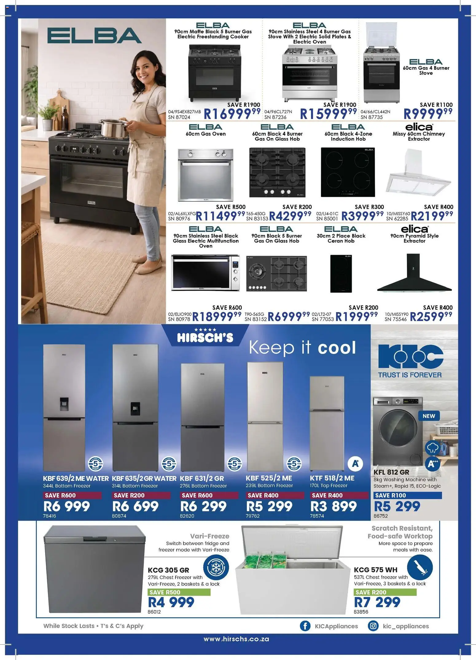 New Hirsch's catalogue – valid from 17.02.2026 | Page: 26 | Products: Washing machine, Hob, Stove, Switch