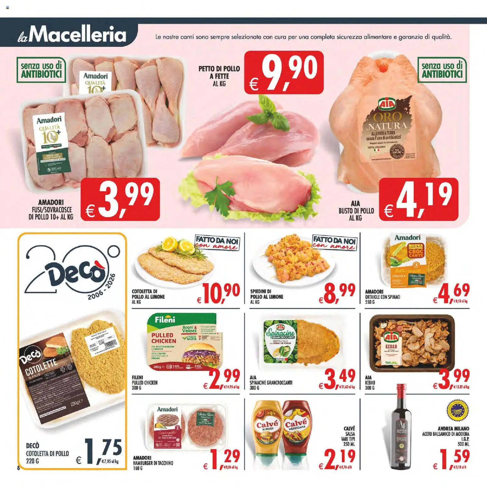 Volantino Decò del 07.04.2026 | Pagina: 8 | Prodotti: Tacchino, Limone, Hamburger, Terra
