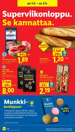 Lidl-mainoslehti voimassa 29.04.2026 alkaen | Sivu: 30 | Tuotteet: Meetvursti, Pizzataikina, Kahvi