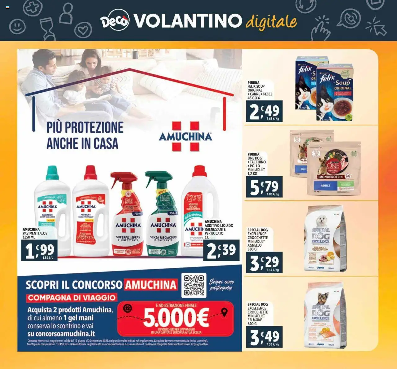 Volantino Decò del 21.08.2025 | Pagina: 33 | Prodotti: Ammorbidente, Salmone, Crocchette, Agnello