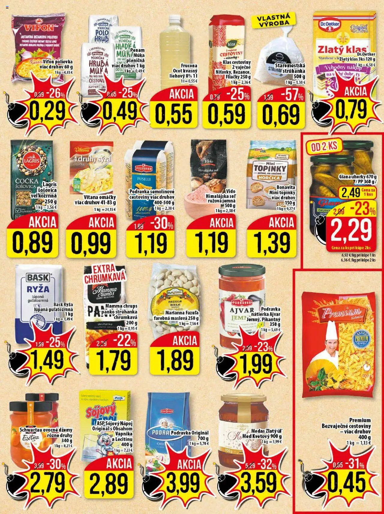 Klas leták │ platný od 11.08.2025 | Strana: 14 | Produkty: Fusilli, Ryža, Uhorky, Ocot
