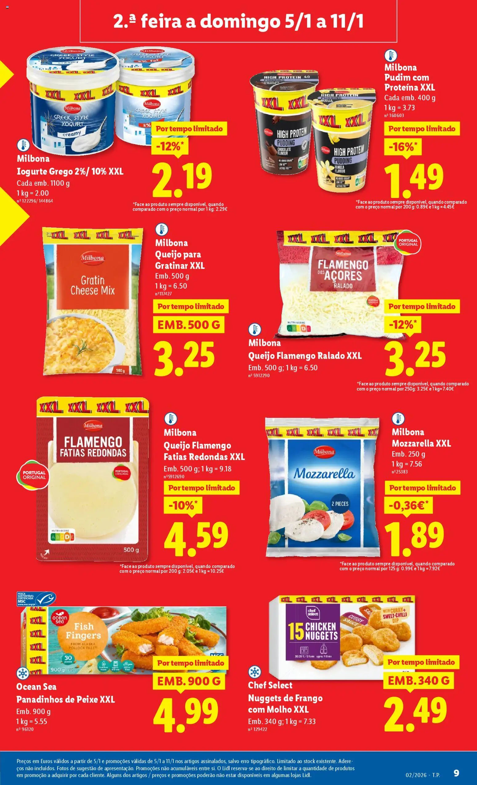 Lidl folheto │ válido de 05.01.2026 | Página: 9 | Produtos: Nuggets de frango, Iogurte, Nuggets, Proteina