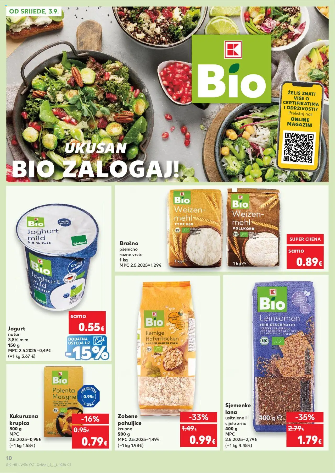 Kaufland katalog | vrijedi od 03.09.2025 | Stranica: 10 | Proizvodi: Zobene pahuljice, Krupica, Pahuljice, Sjemenke