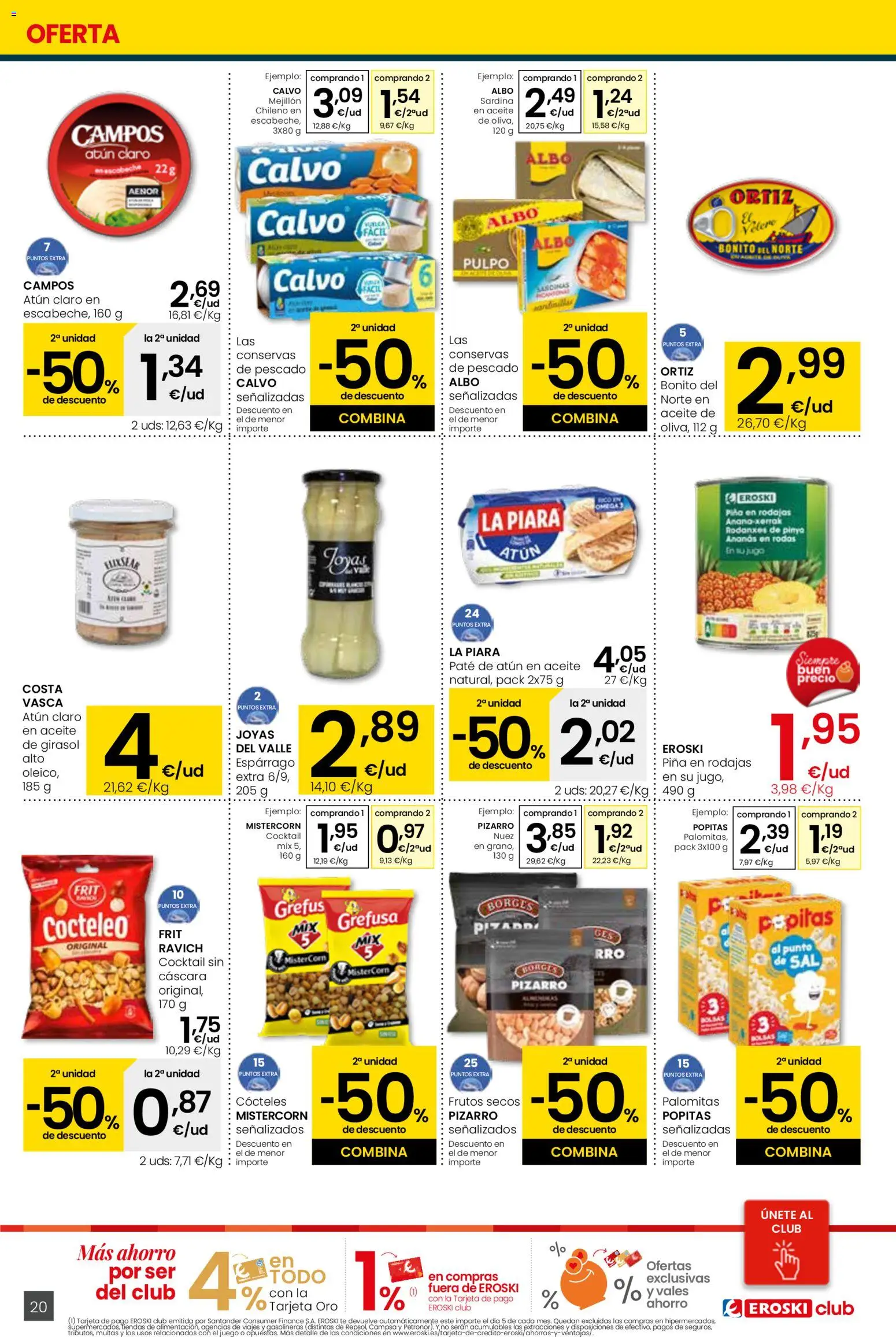 Eroski - Siempre a buen precio Center │ válido desde el 12.02.2026 | Página: 20 | Productos: Aceite, Paté, Pescado, Frutos secos