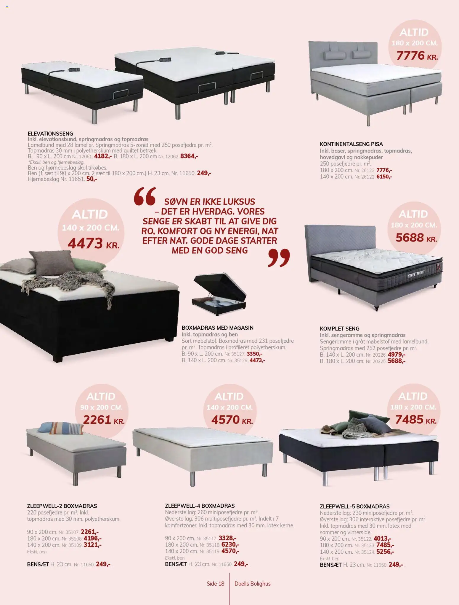 Daells Bolighus tilbudsavis – gyldig fra 25.02.2026 | Side: 18 | Produkter: Seng, Elevationsseng