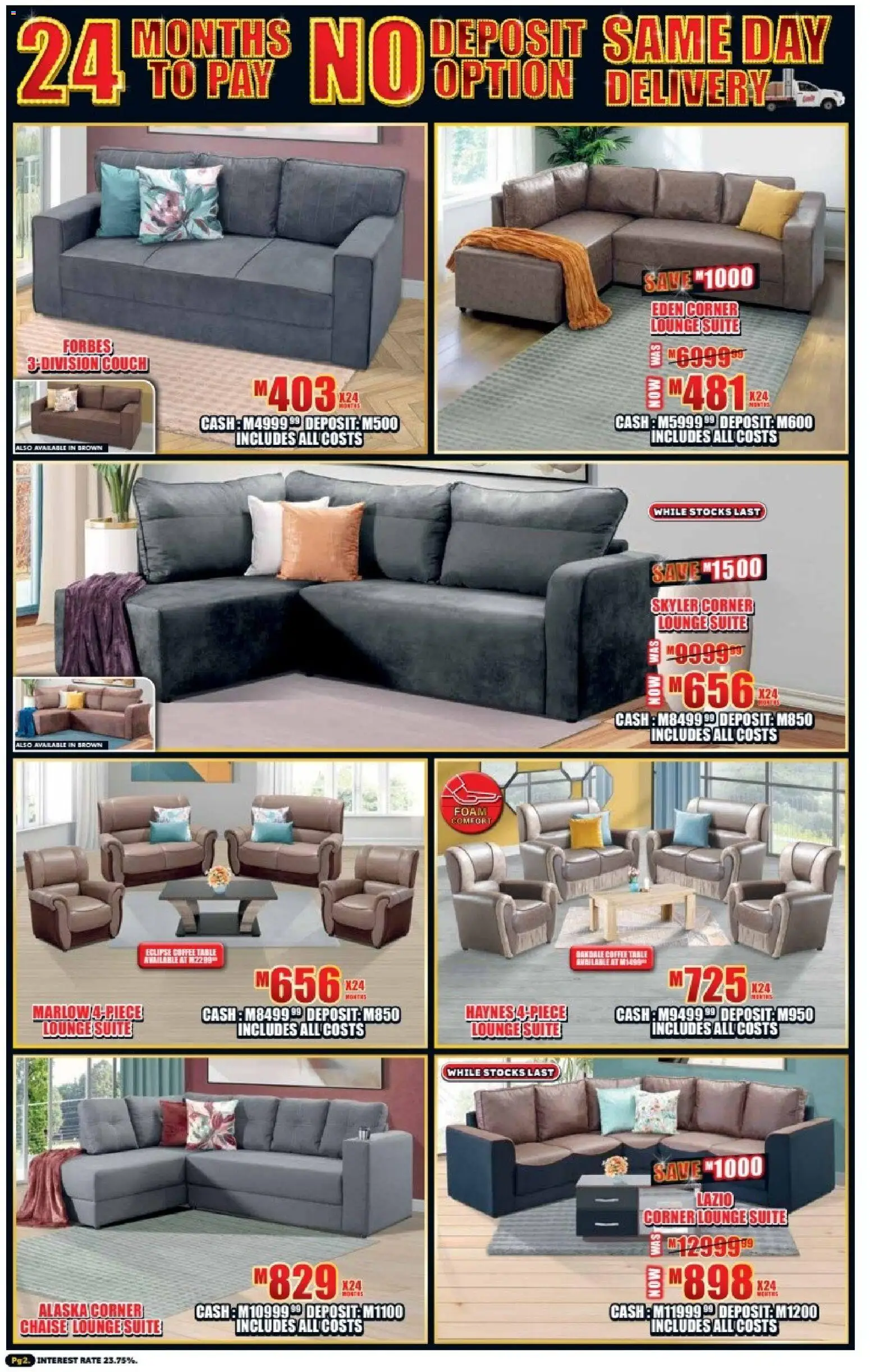 New Lewis Stores catalogue – valid from 05.01.2026 | Page: 2 | Products: Coffee table, Table, Chaise, Foam