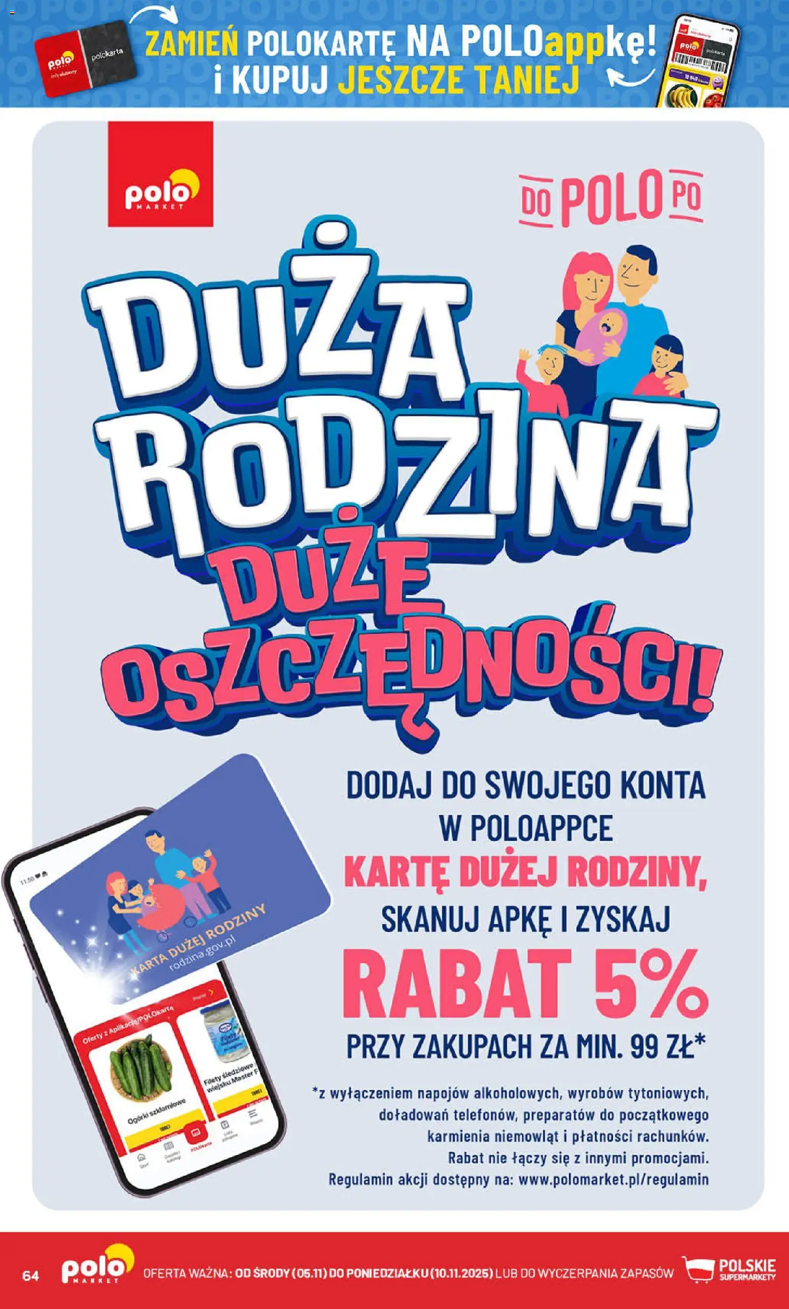 POLOmarket Gazetka od 05.11.2025 | Strona: 64 | Produkty: Karta, Ogórki