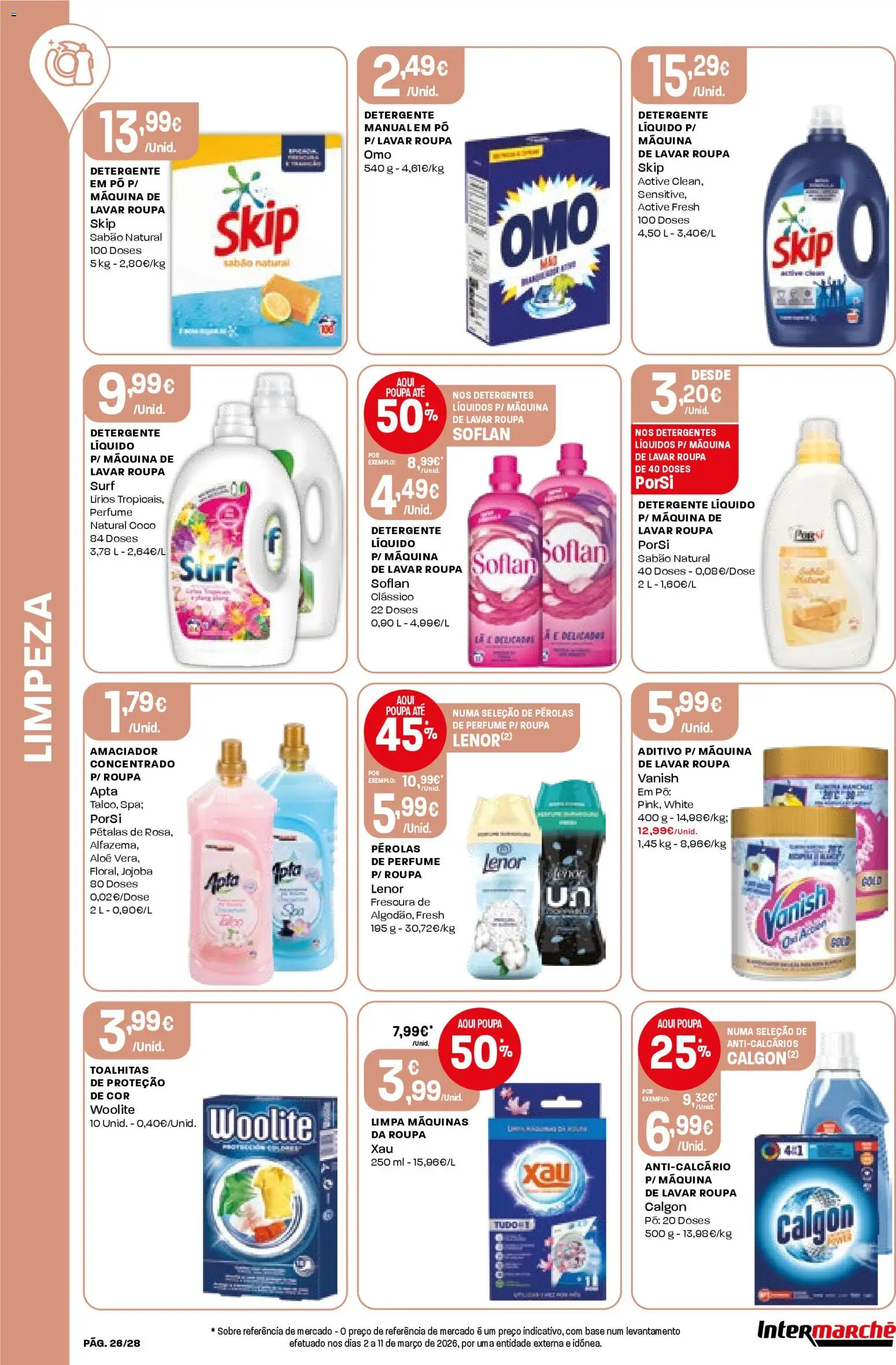 Intermarché Folheto Contact │ válido de 16.04.2026 | Página: 26 | Produtos: Máquina de lavar, Pó, Base, Detergente