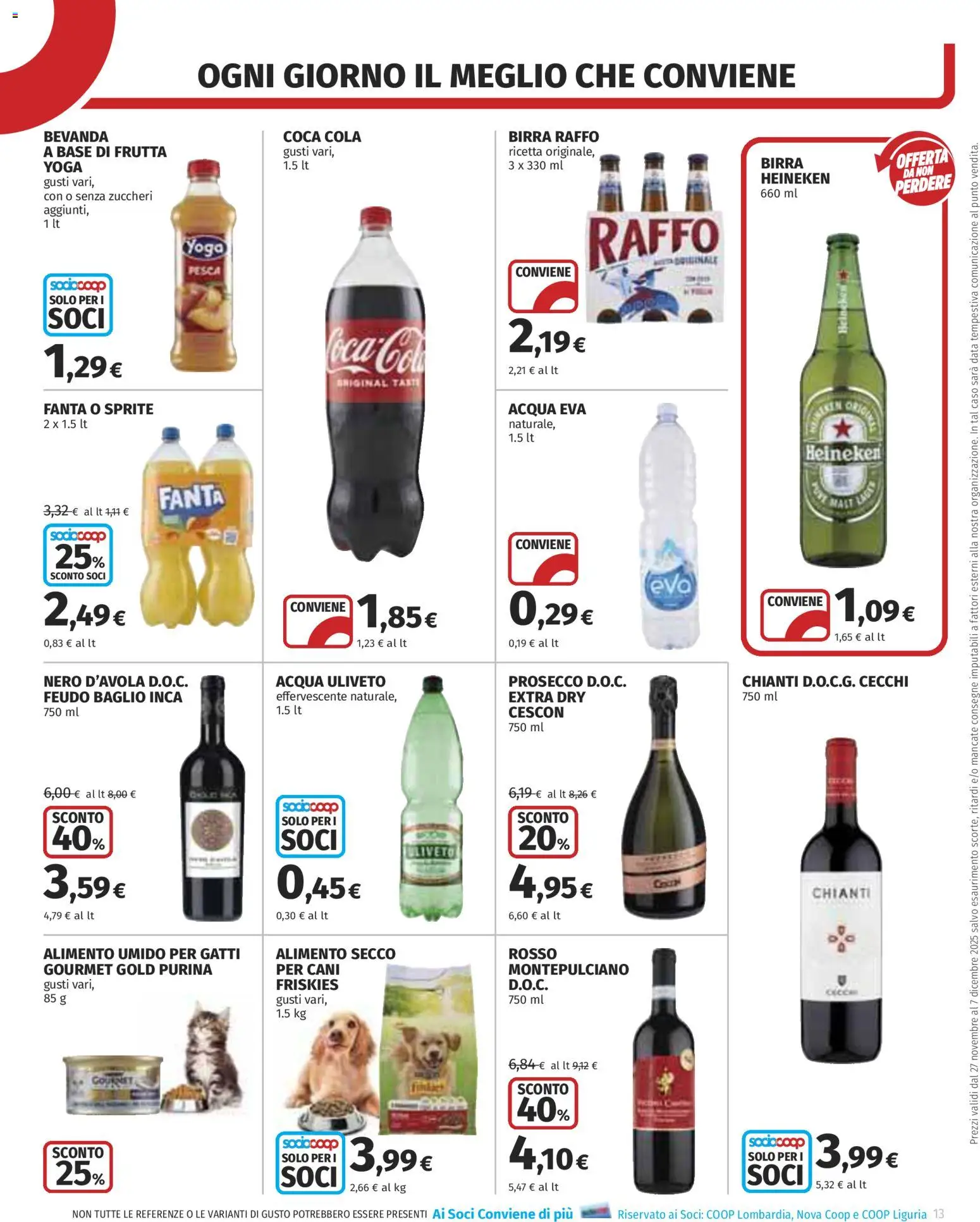 Volantino COOP del 27.11.2025 | Pagina: 13 | Prodotti: Birra, Frutta, Data, Fanta