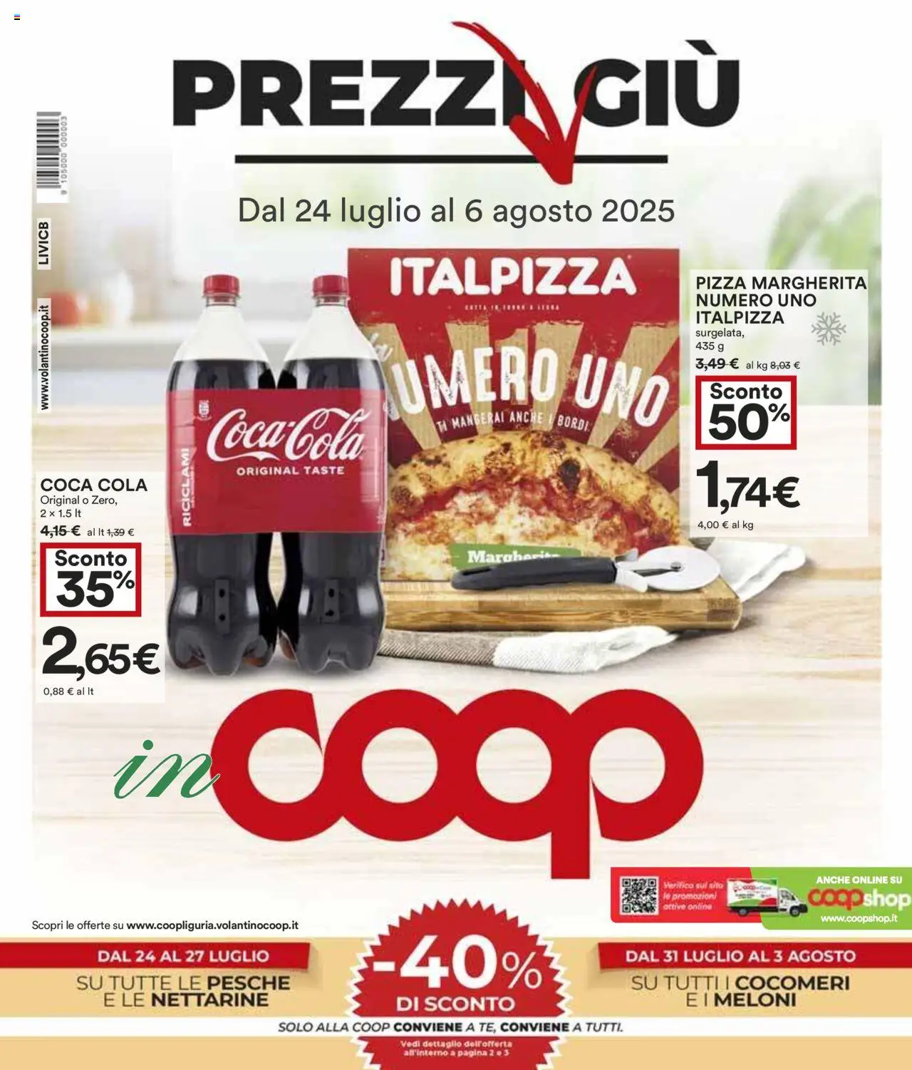 Volantino COOP del 24.07.2025 | Pagina: 1 | Prodotti: Pizza, Coca Cola