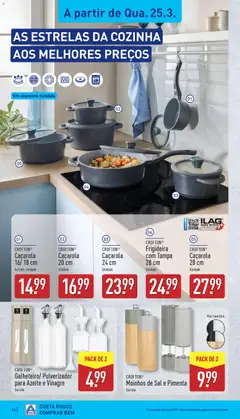 Pré-visualização Aldi folheto válido de 23.03.2026 | Página: 14 | Produtos: Vinagre, Azeite, Frigideira, Pimenta