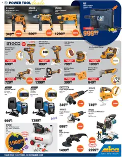 MICA specials catalogue – valid from 21.10.2025 | Page: 5 | Products: Drill, Battery, Compressor, Angle grinder