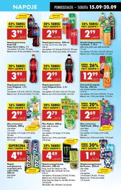 Pepsi lub Pepsi Zero Cukru, 1 l, Napój gazowany od 15.09.2025 | Strona: 49