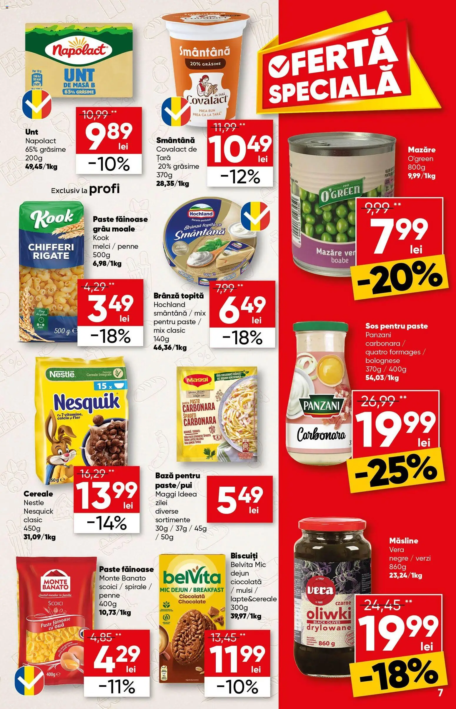 Noul catalog Profi – valabil de la 12.11.2025 | Pagină: 7 | Produse: Masă, Brânză, Ciocolată, Biscuiți