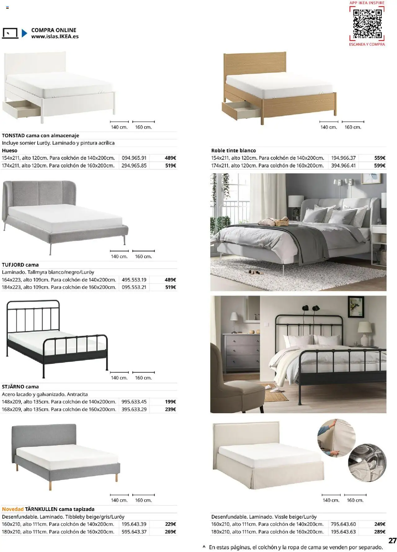 Catálogo IKEA Muebles para el dormitorio │ válido desde el 04.02.2025 | Página: 27 | Productos: Tinte, Somier, Ropa, Cama