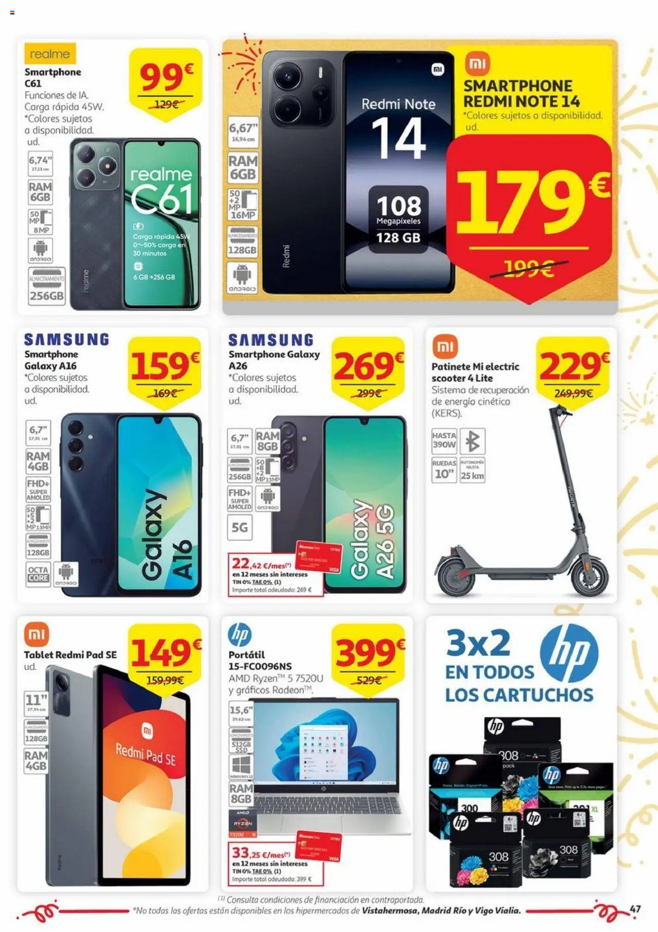 Alcampo - Aniversario │ válido desde el 03.06.2025 | Página: 47 | Productos: Patinete, Smartphone, Tablet