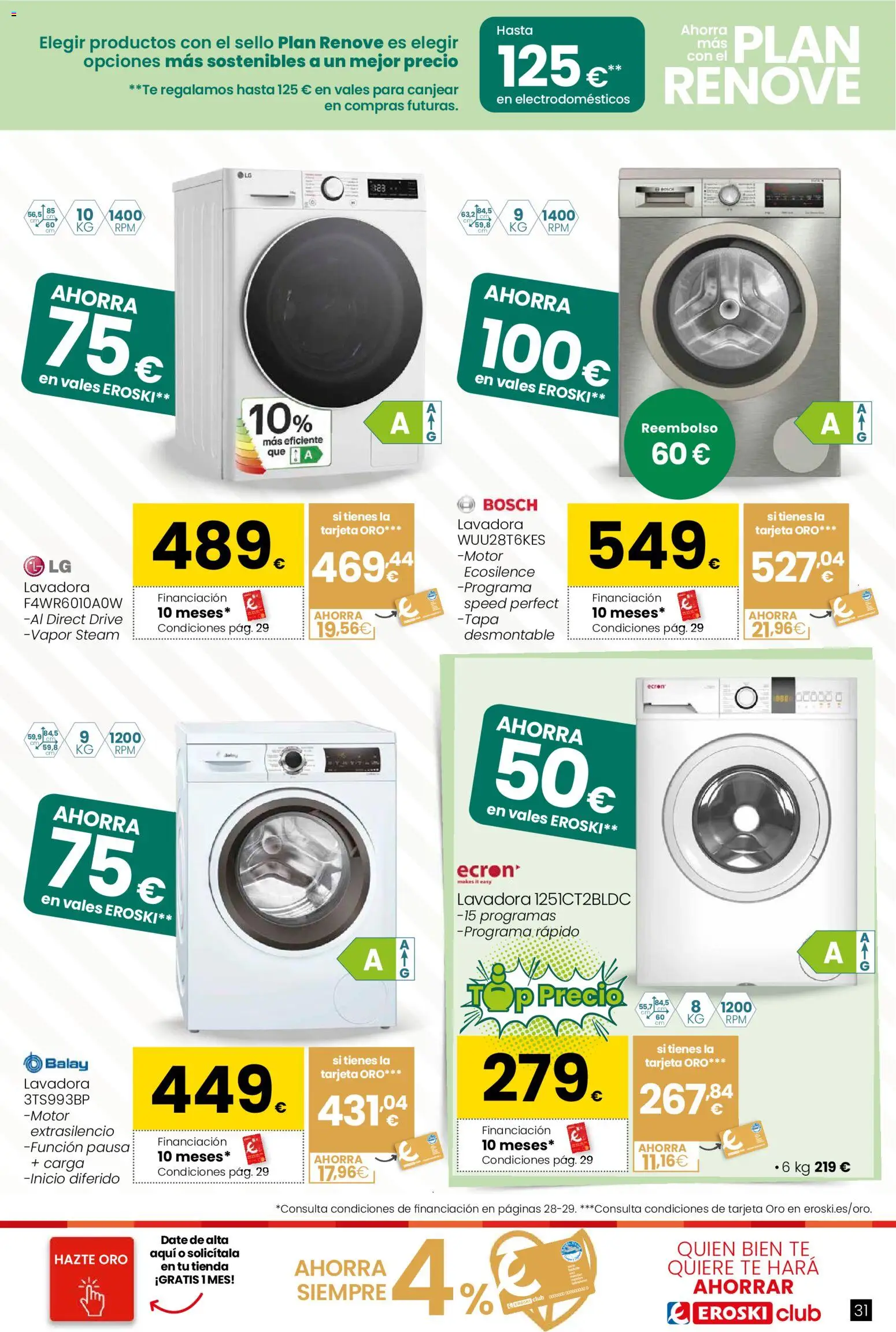 Eroski - Qué a gusto │ válido desde el 07.01.2026 | Página: 31 | Productos: Té, Lavadora