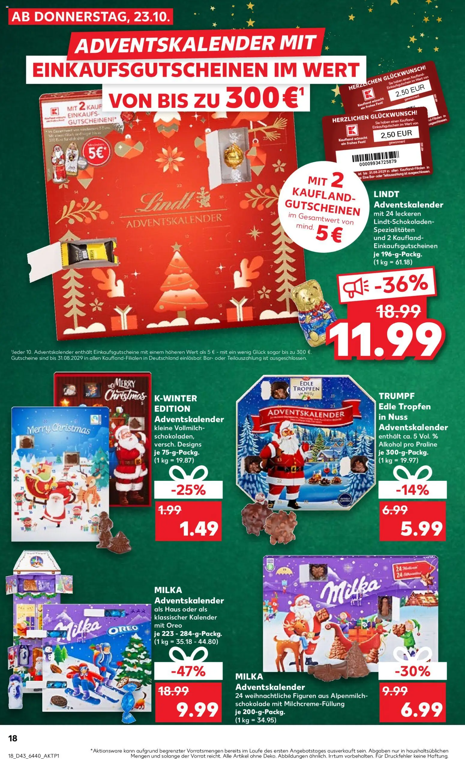 Kaufland prospekt Hannover	 – gültig ab 26.10.2025 | Seite: 18 | Produkte: Schokolade, Milka, Lindt
