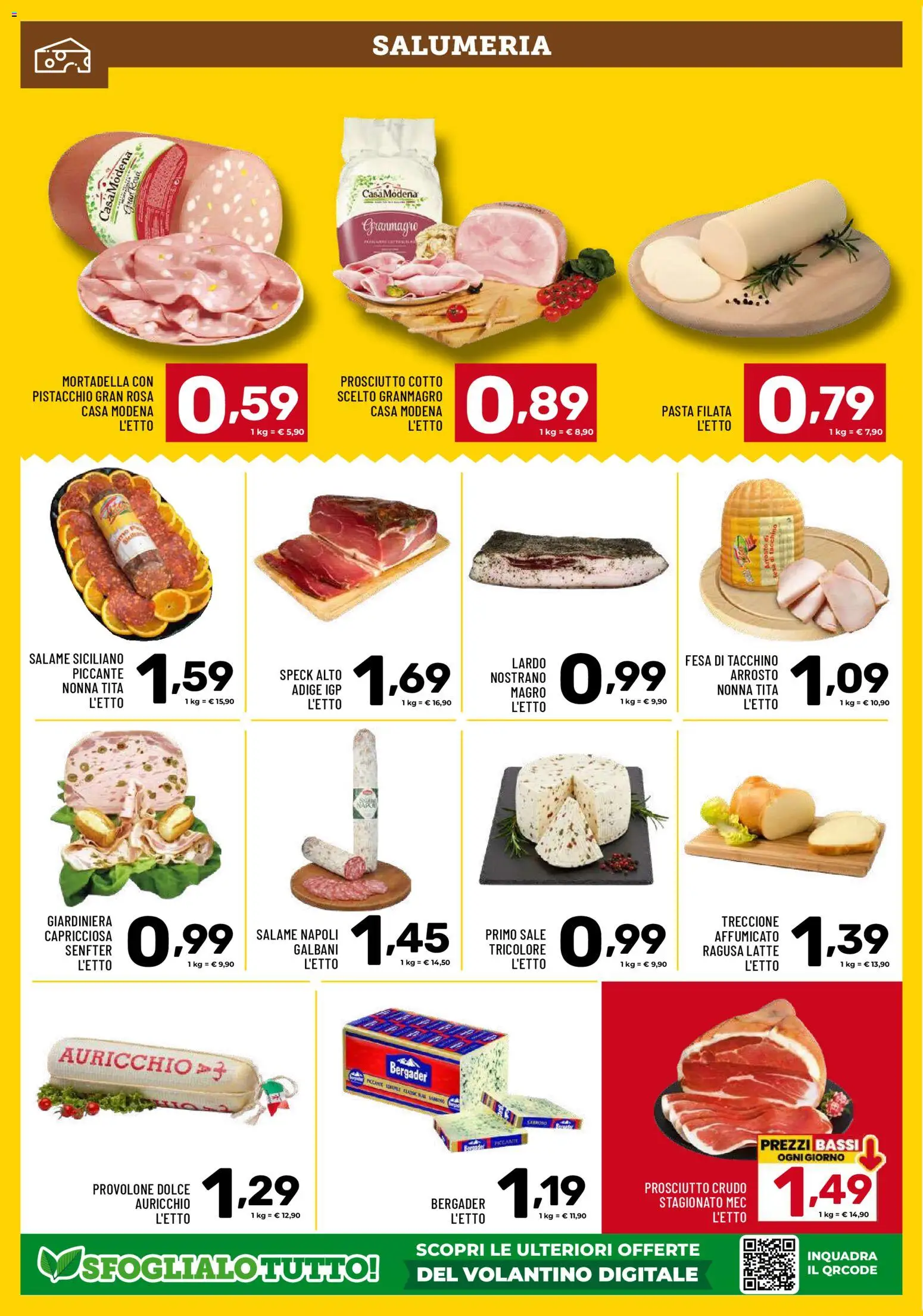Volantino Il Centesimo del 02.01.2026 | Pagina: 2 | Prodotti: Speck, Latte, Prosciutto, Pasta