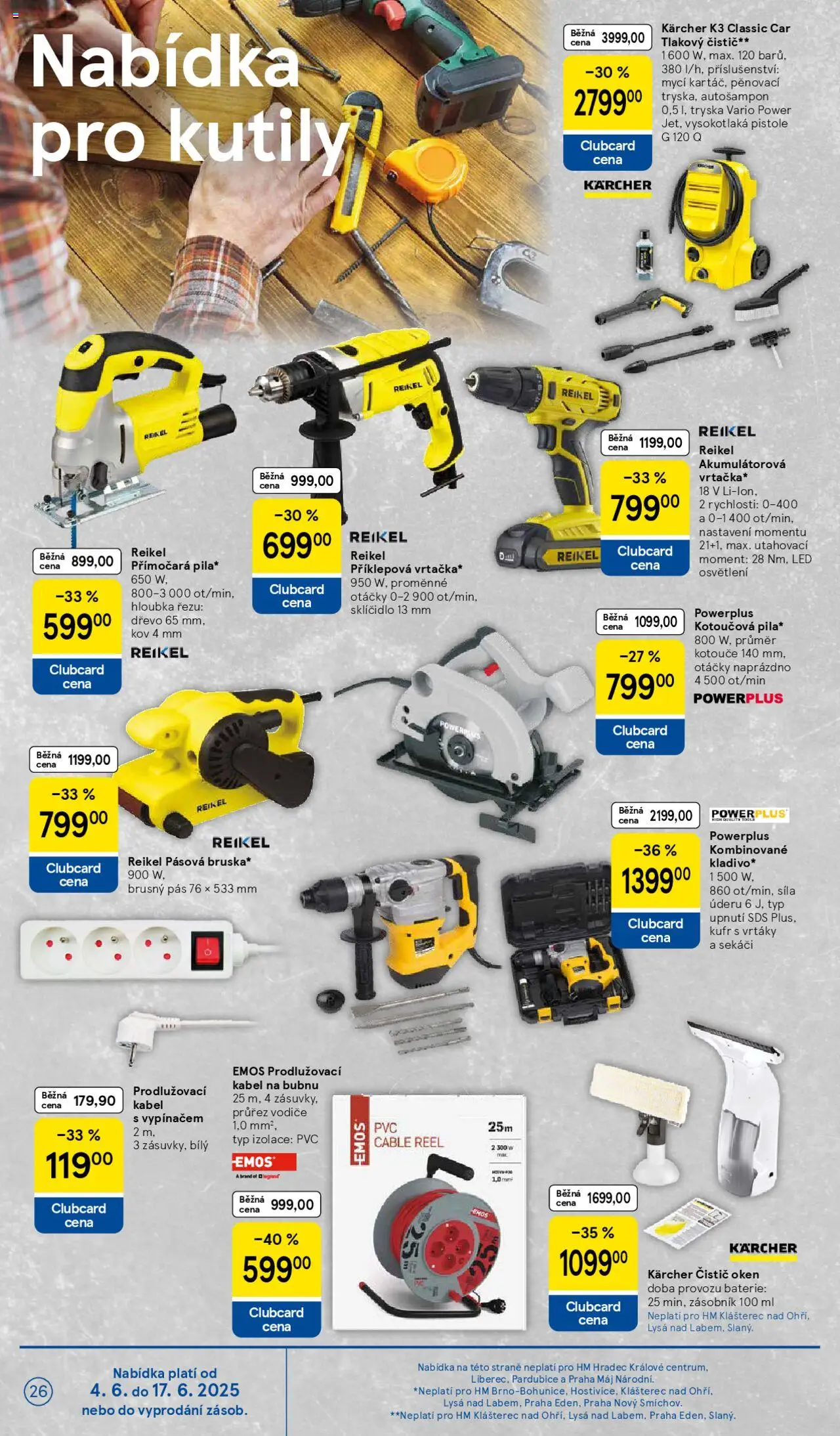 Tesco leták - Hypermarket od 04.06.2025 | Strana: 26 | Produkty: Zásobník, Tlakový čistič, Baterie, LED