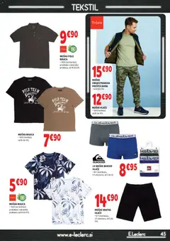 E.leclerc katalog akcije – veljaven od 18.03.2026 | Stran: 45 | Izdelki: Majica, Jakna, Hlace, Kratke hlace