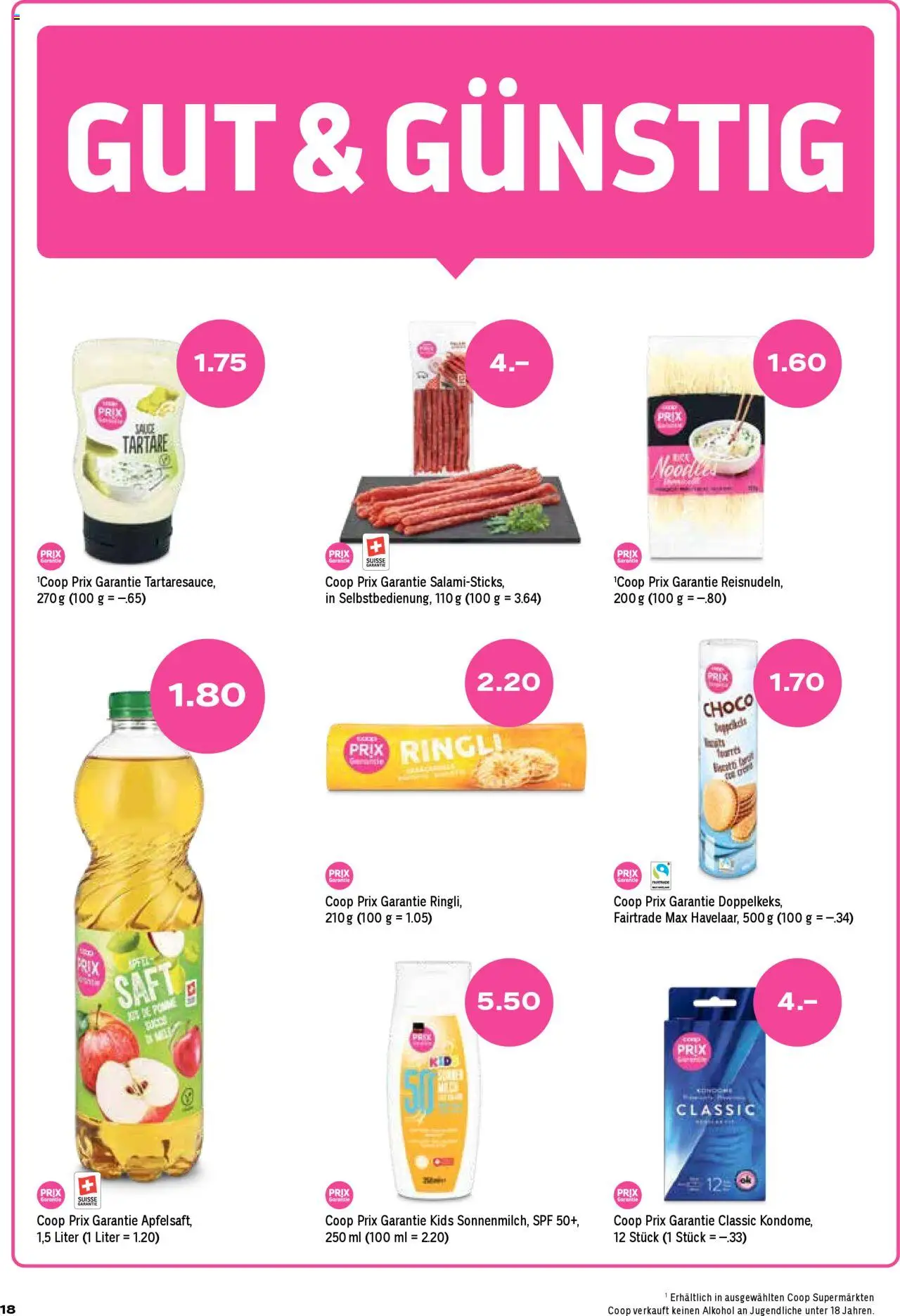 Coop Aktionen ab 28.08.2025 | Seite: 18 | Produkte: Apfelsaft, Salami, Saft, Apple