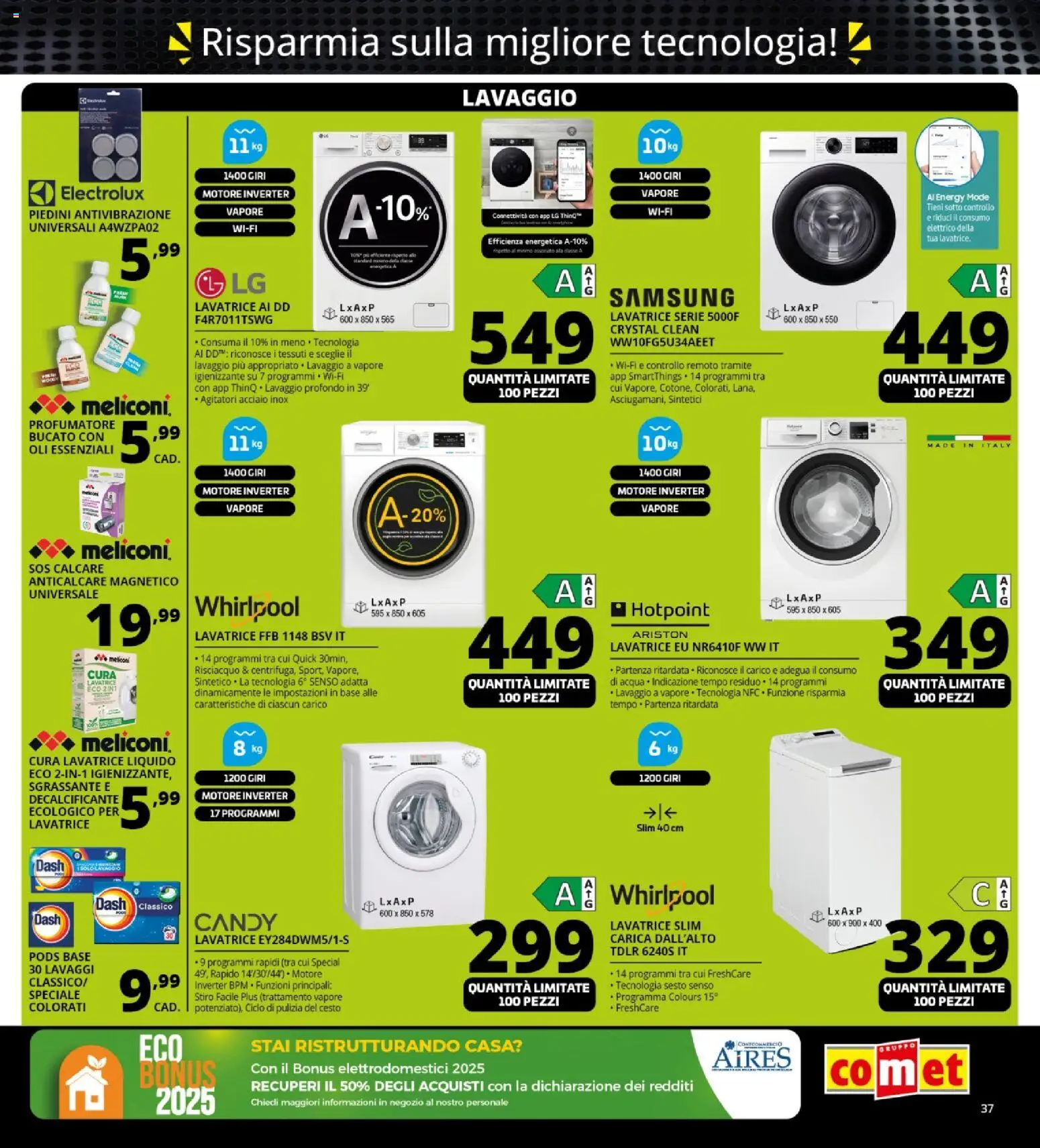 Volantino Comet del 13.11.2025 | Pagina: 37 | Prodotti: Anticalcare, Acqua, Lavatrice, Samsung