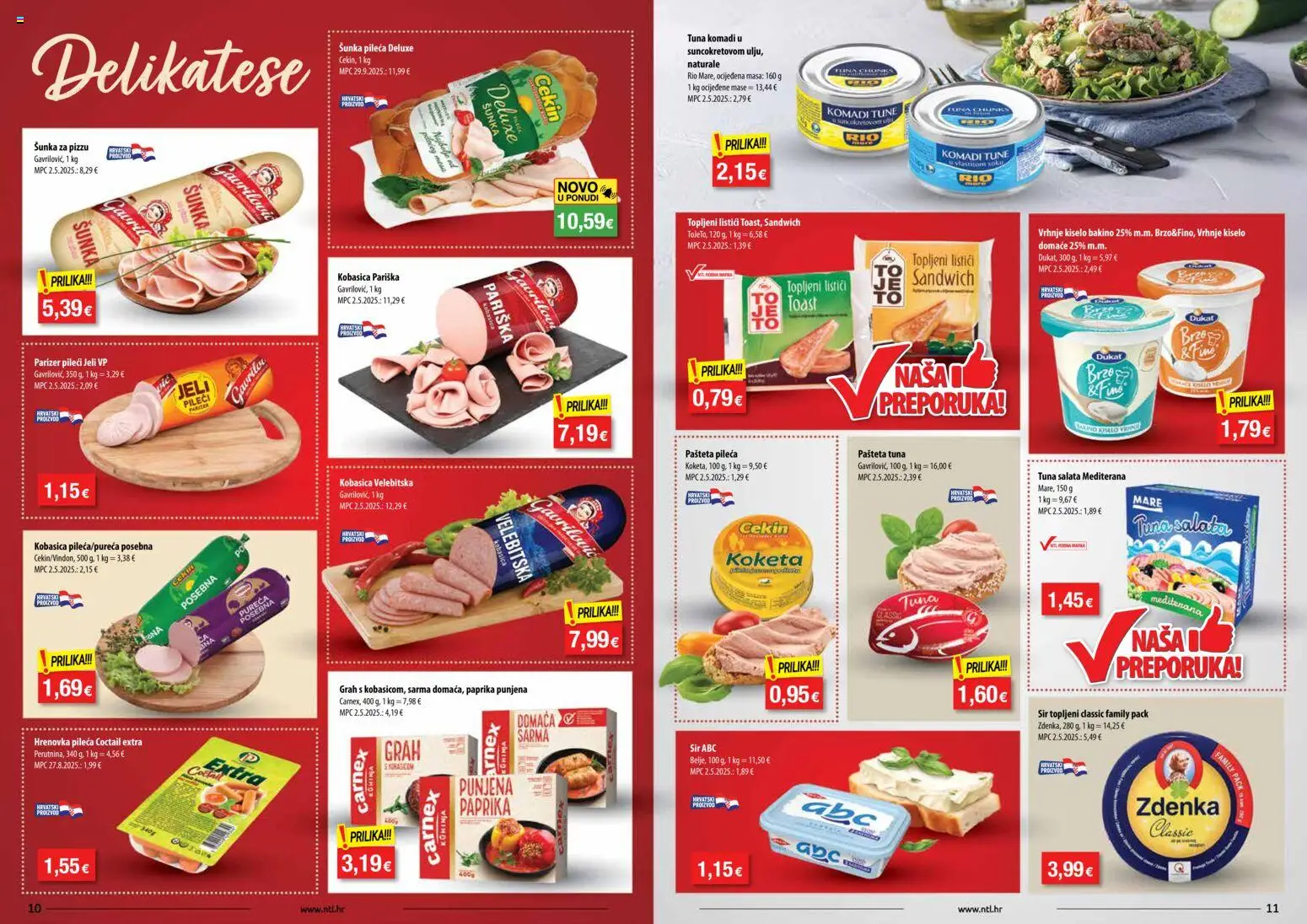 NTL katalog | vrijedi od 05.11.2025 | Stranica: 6 | Proizvodi: Šunka, Pašteta, Kobasica, Parizer