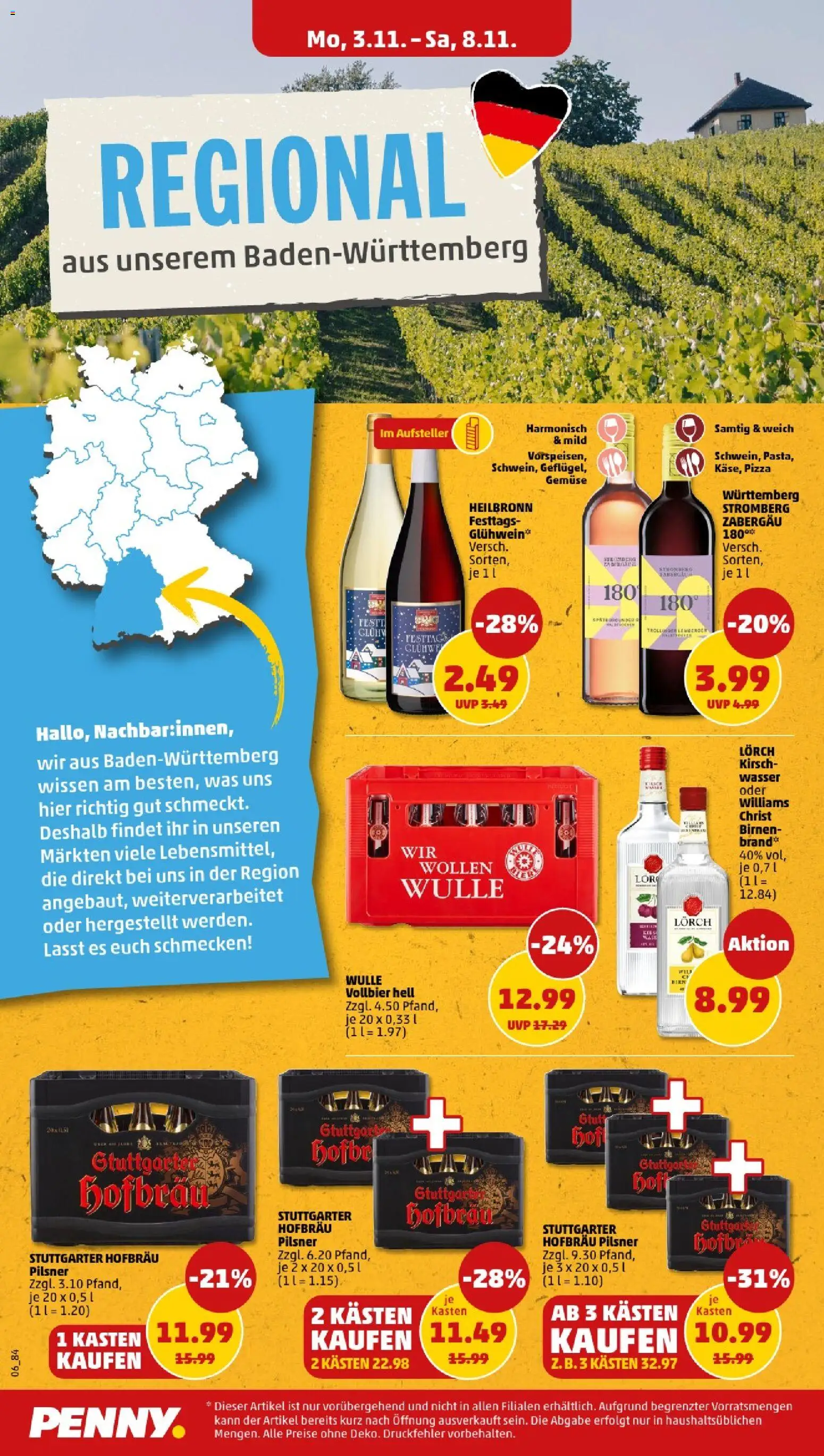 Penny - Baden-Württemberg – gültig ab 03.11.2025 | Seite: 8 | Produkte: Wasser, Gemüse, Pizza