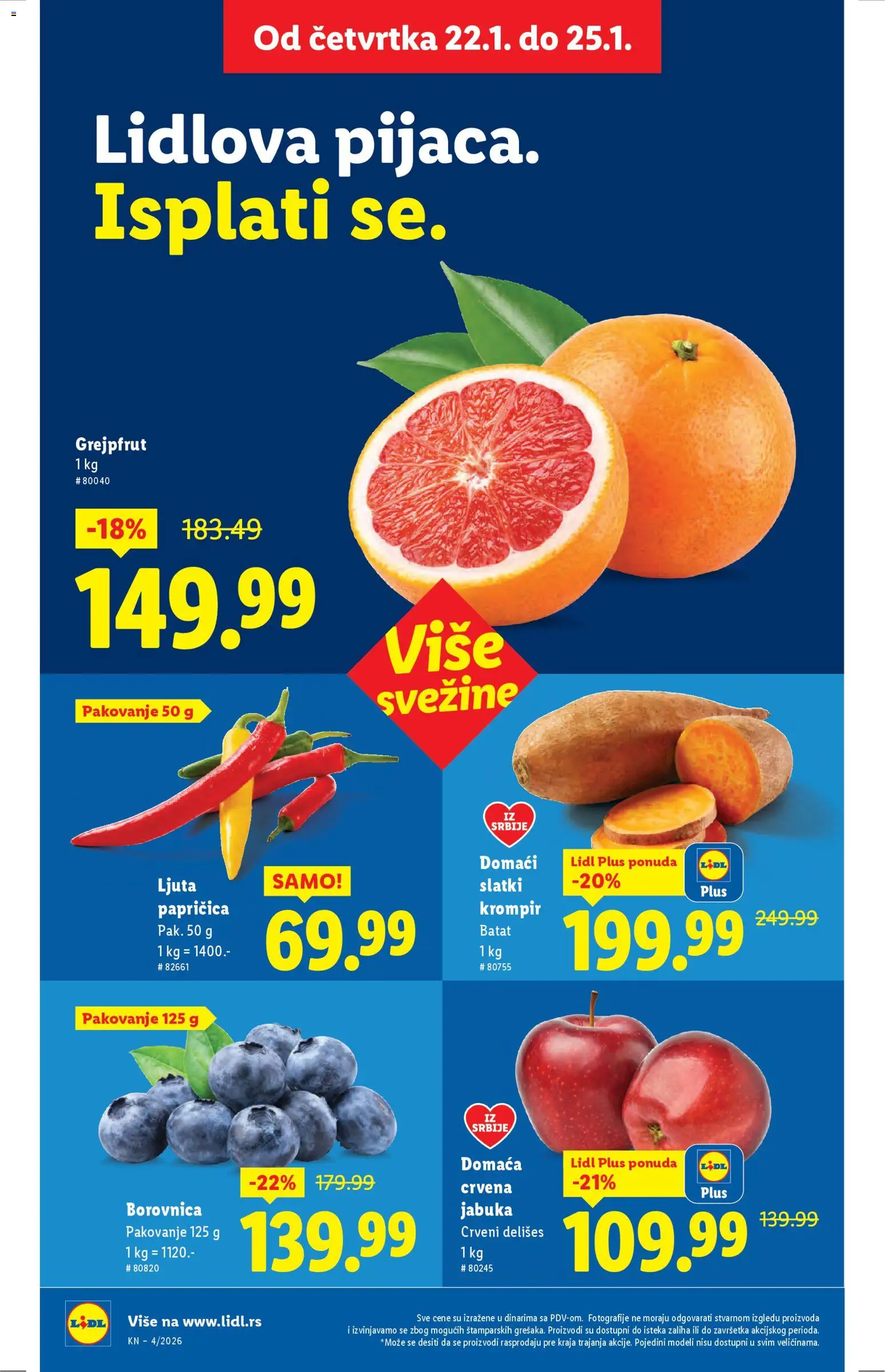 Lidl katalog - važi od 22.01.2026 | Strana: 14 | Proizvode: Krompir, Borovnica, Pakovanje