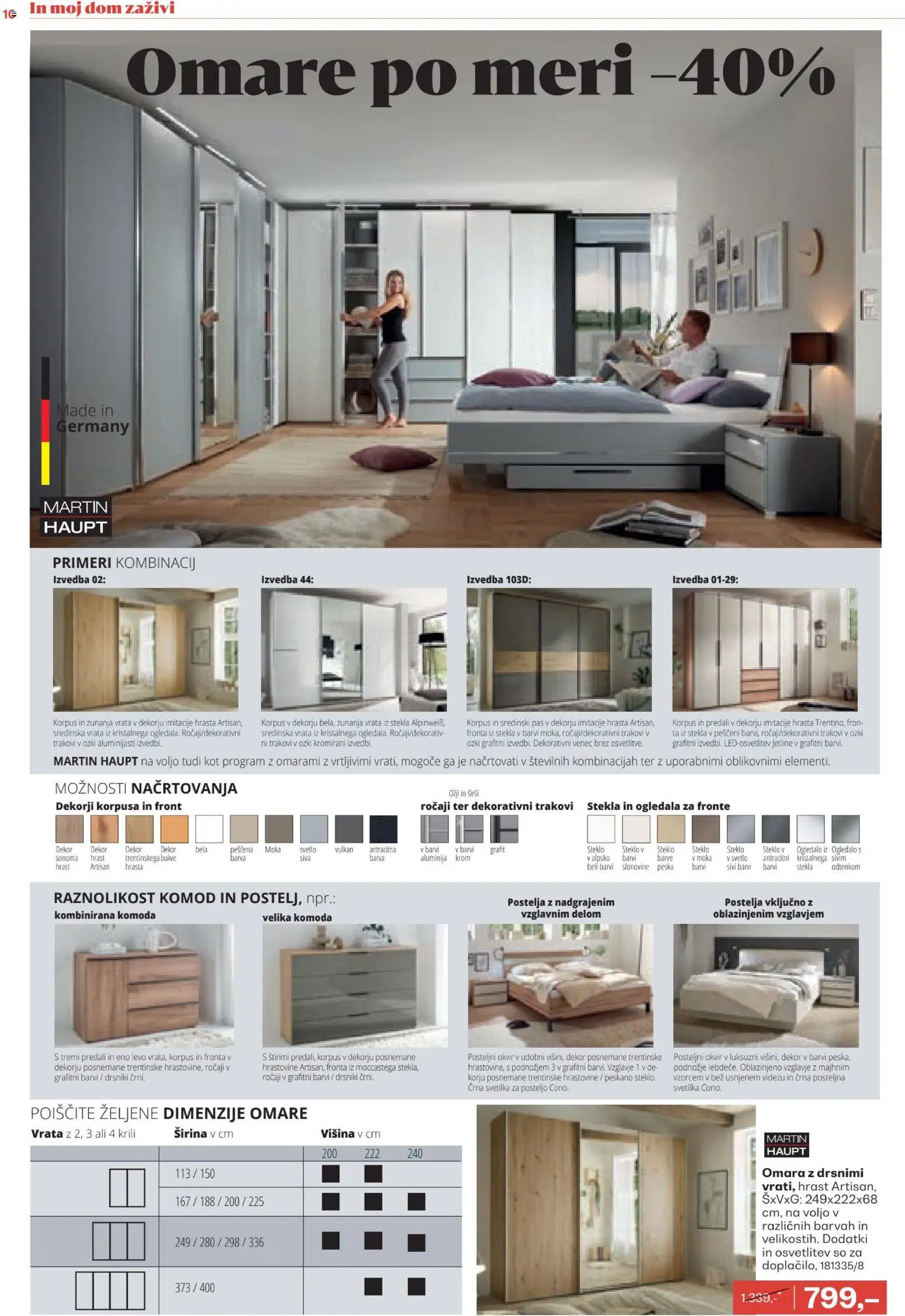 Novi Rutar katalog ponudbe – veljaven od 28.01.2026 | Stran: 10 | Izdelki: Posteljni okvir, Omara, Ogledalo, Vrata