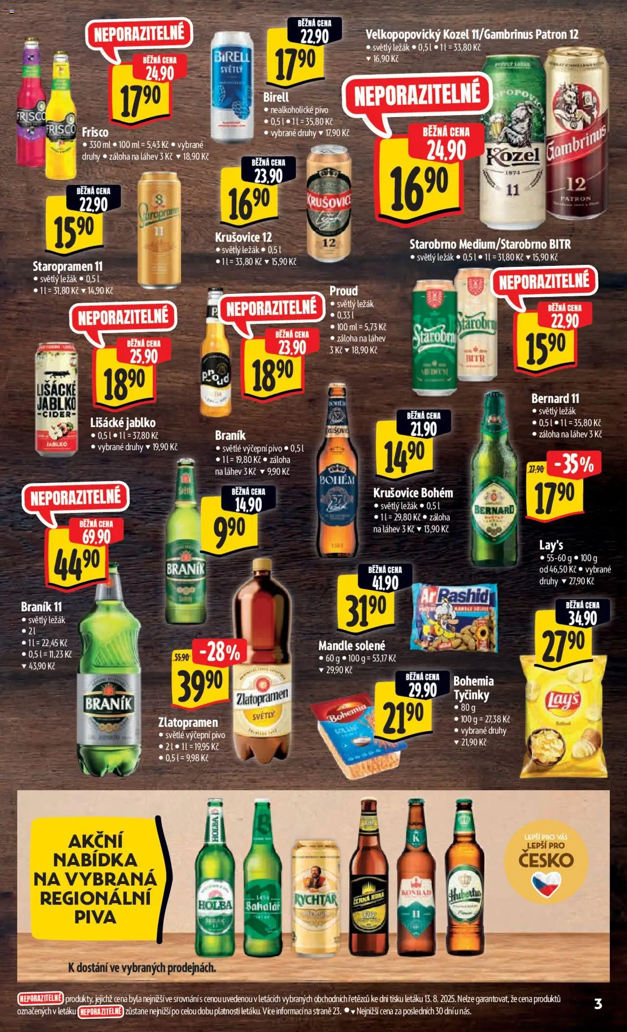 Albert leták - Hypermarket od 20.08.2025 | Strana: 9 | Produkty: Birell, Tyčinky, Staropramen 11, Krušovice