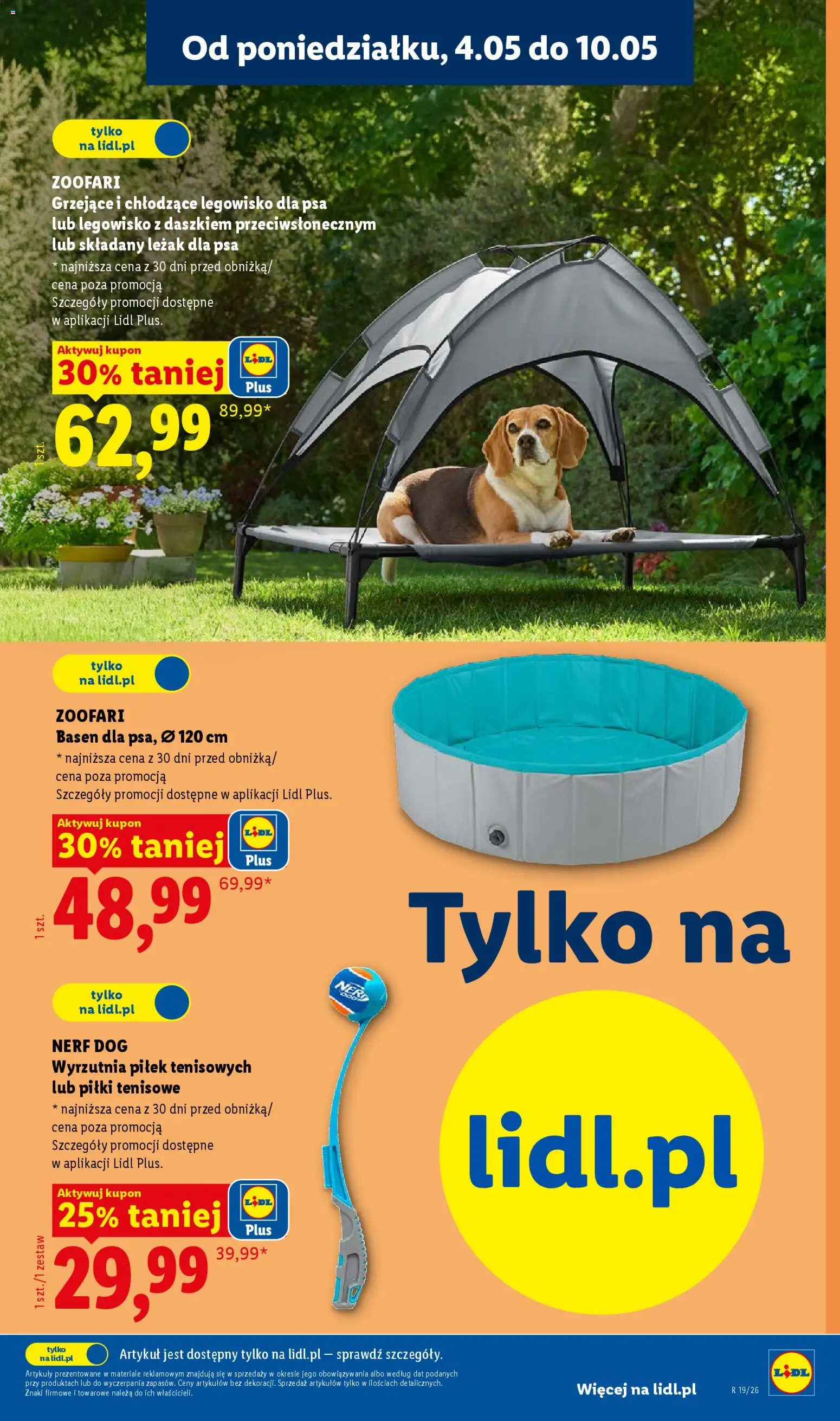 Lidl Katalog od 04.05.2026 | Strona: 43 | Produkty: Wyrzutnia, Leżak, Basen, Legowisko dla psa