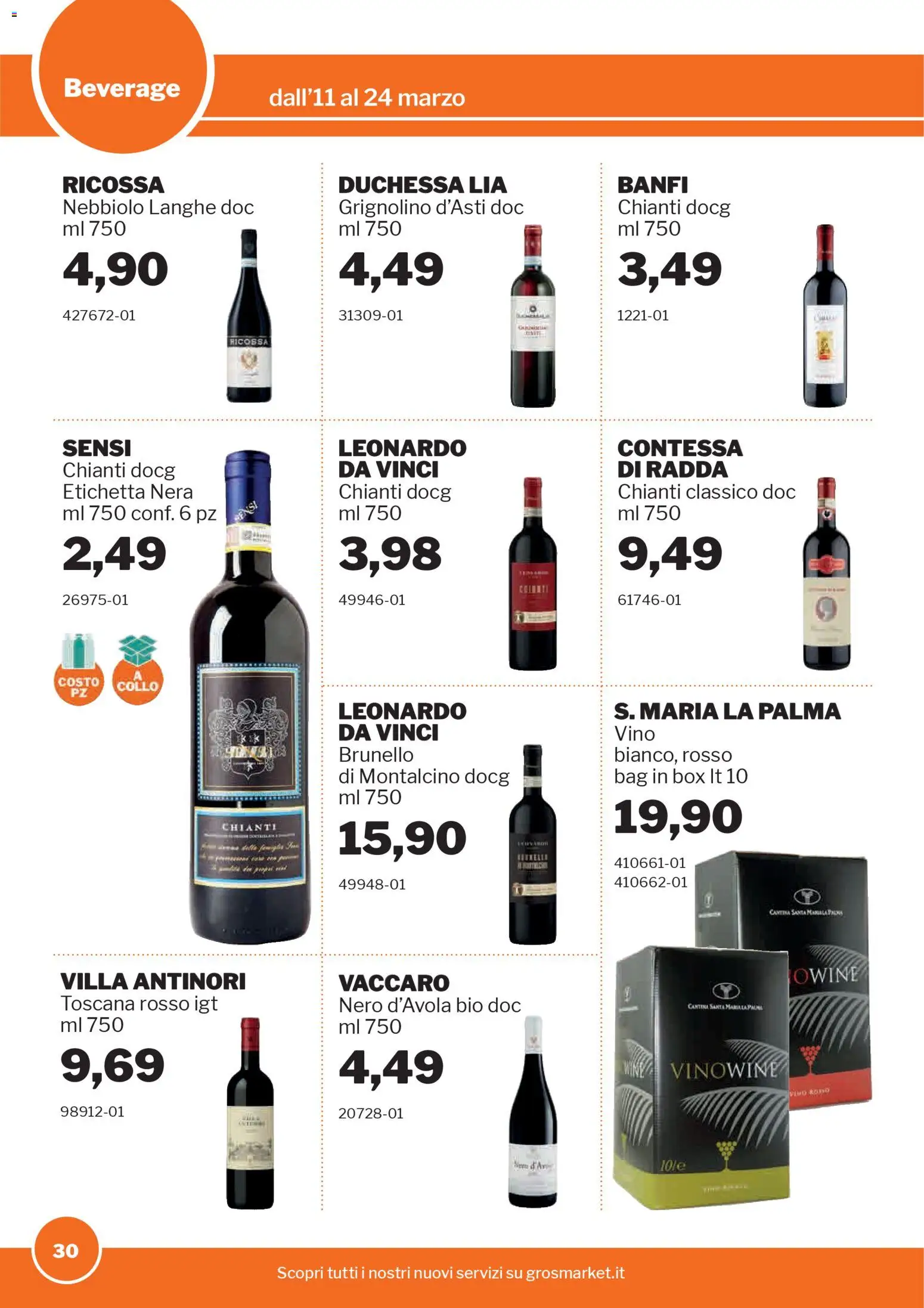 Volantino Sogegross del 11.03.2026 | Pagina: 30 | Prodotti: Vino