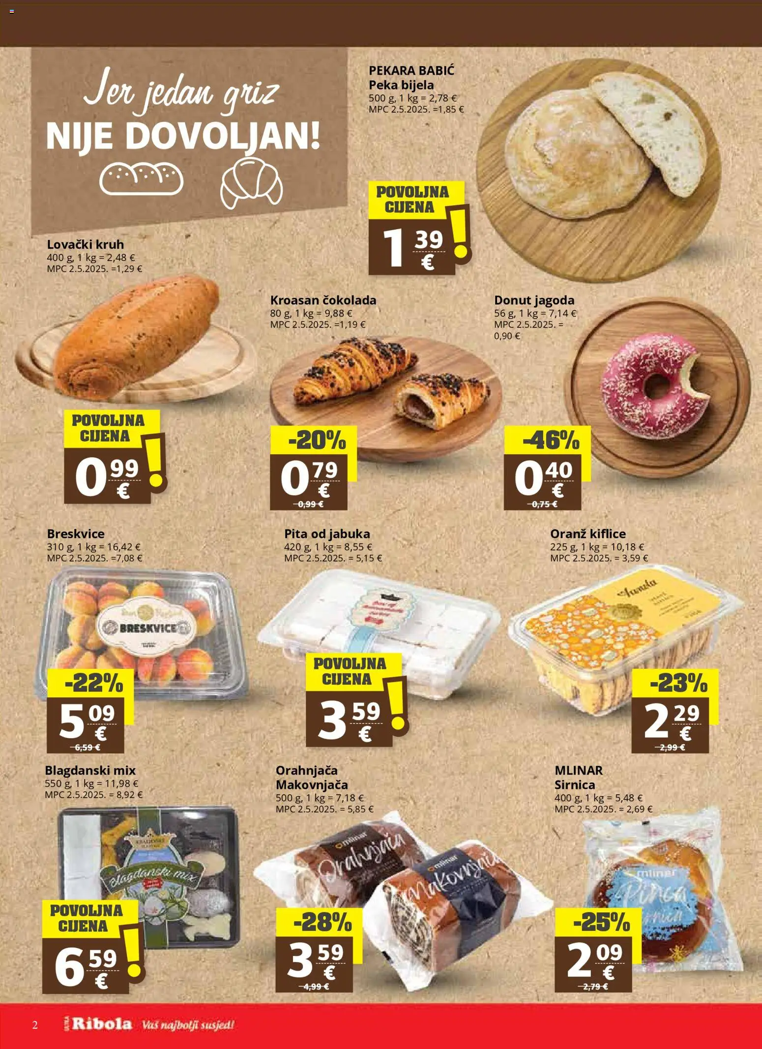 Ultra Gros katalog | vrijedi od 25.03.2026 | Stranica: 2 | Proizvodi: Pekara, Kiflice, Pita, Jabuka
