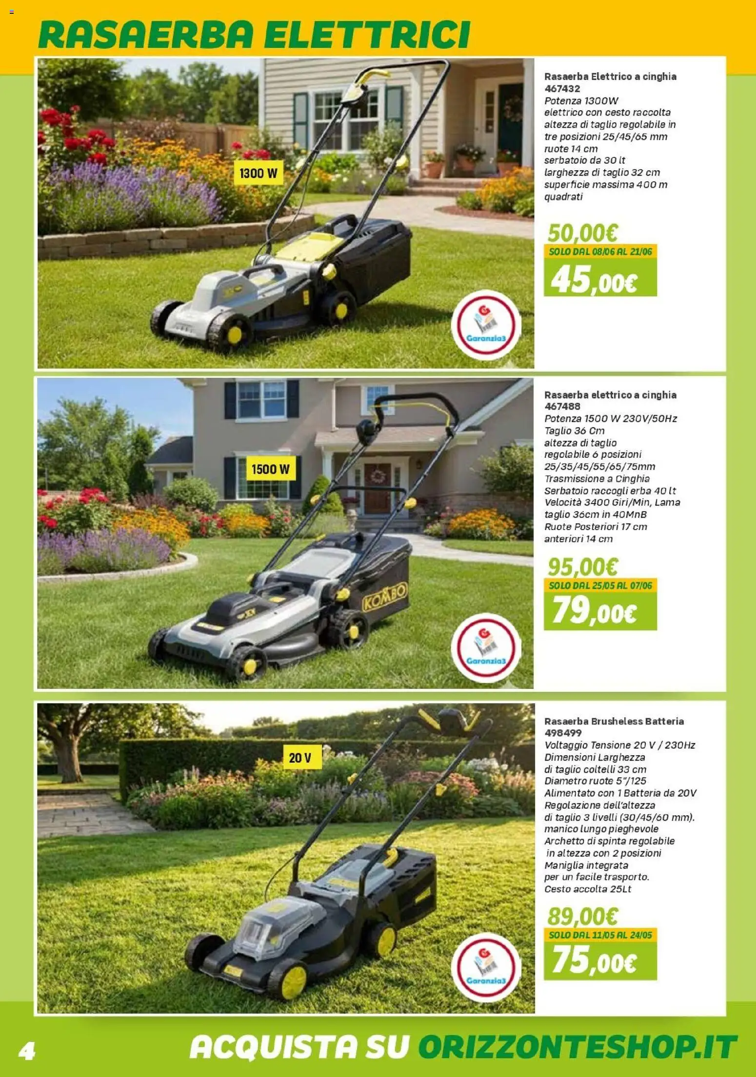 Volantino Orizzonte del 10.04.2026 | Pagina: 4 | Prodotti: Rasaerba, Batteria