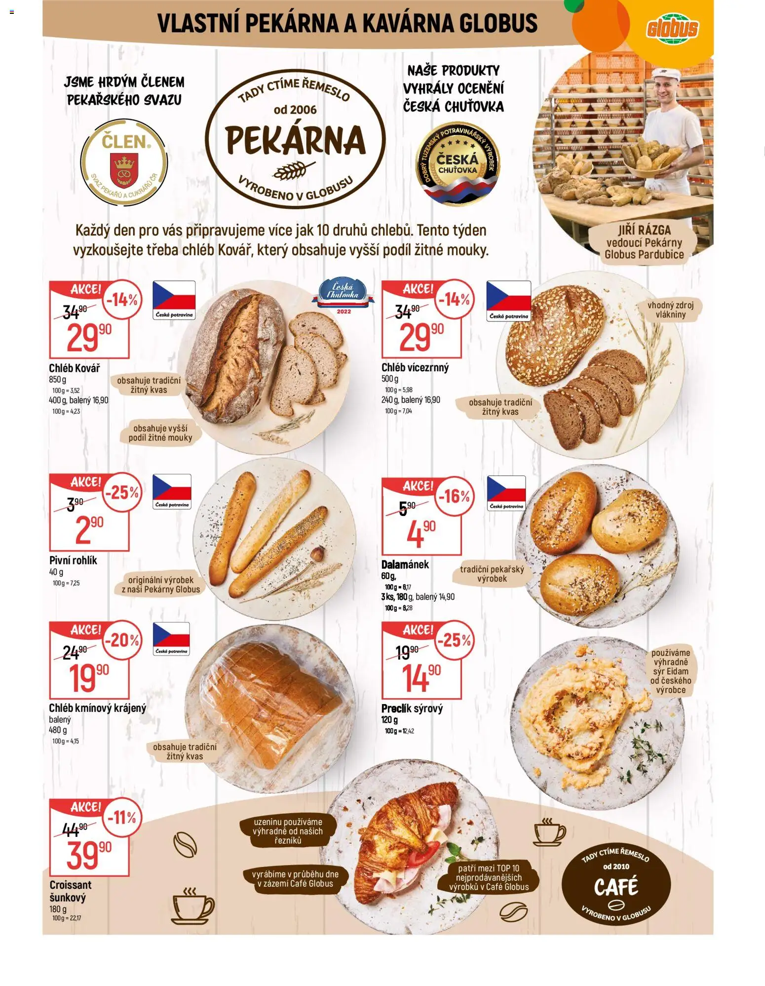 Globus leták - Pardubice od 02.01.2026 | Strana: 6 | Produkty: Rohlík, Eidam, Pekárna, Croissant