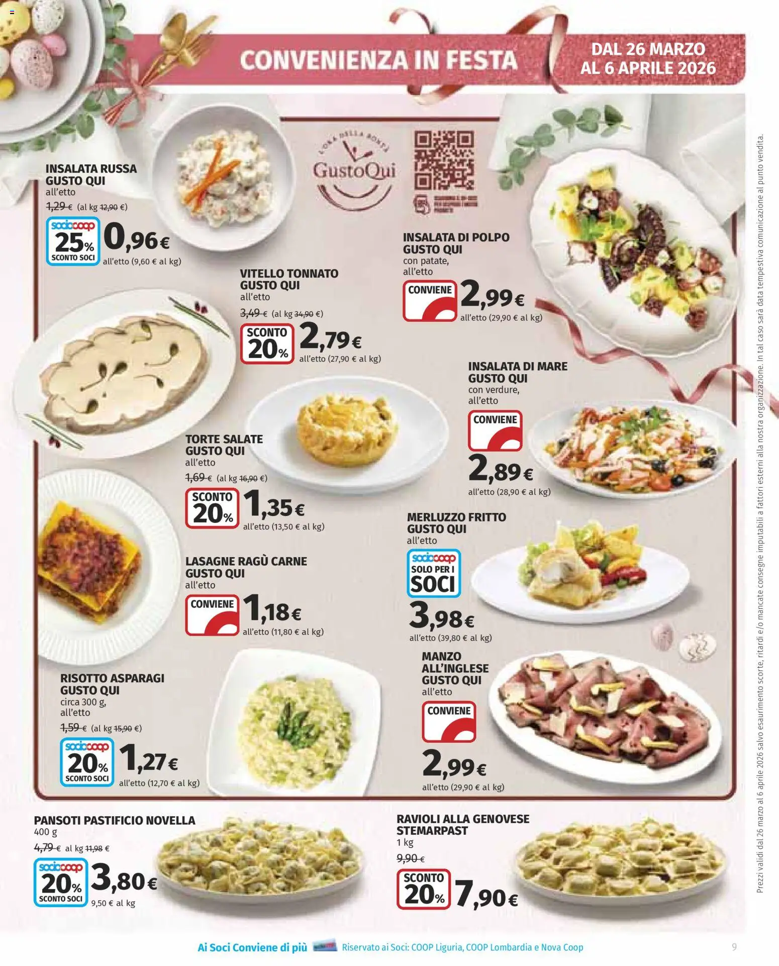 Volantino Ipercoop del 26.03.2026 | Pagina: 9 | Prodotti: Merluzzo, Insalata, Polpo, Data