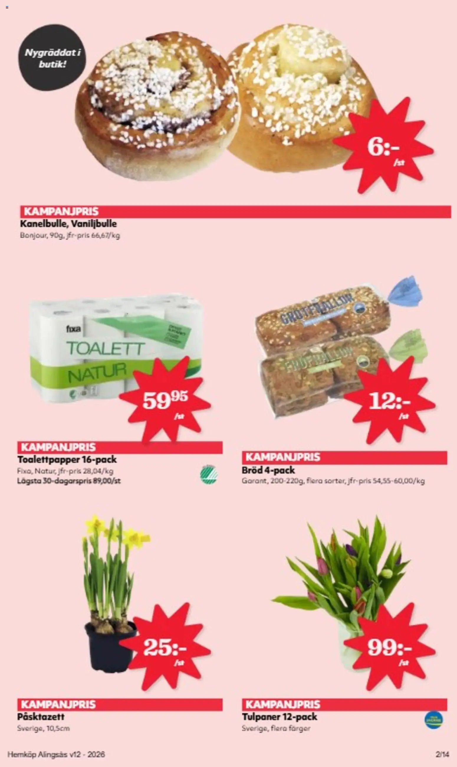 Hemköp reklamblad aktuell från 16.03.2026 | Sida: 5 | Produkter: Toalettpapper, Toalett, Bröd