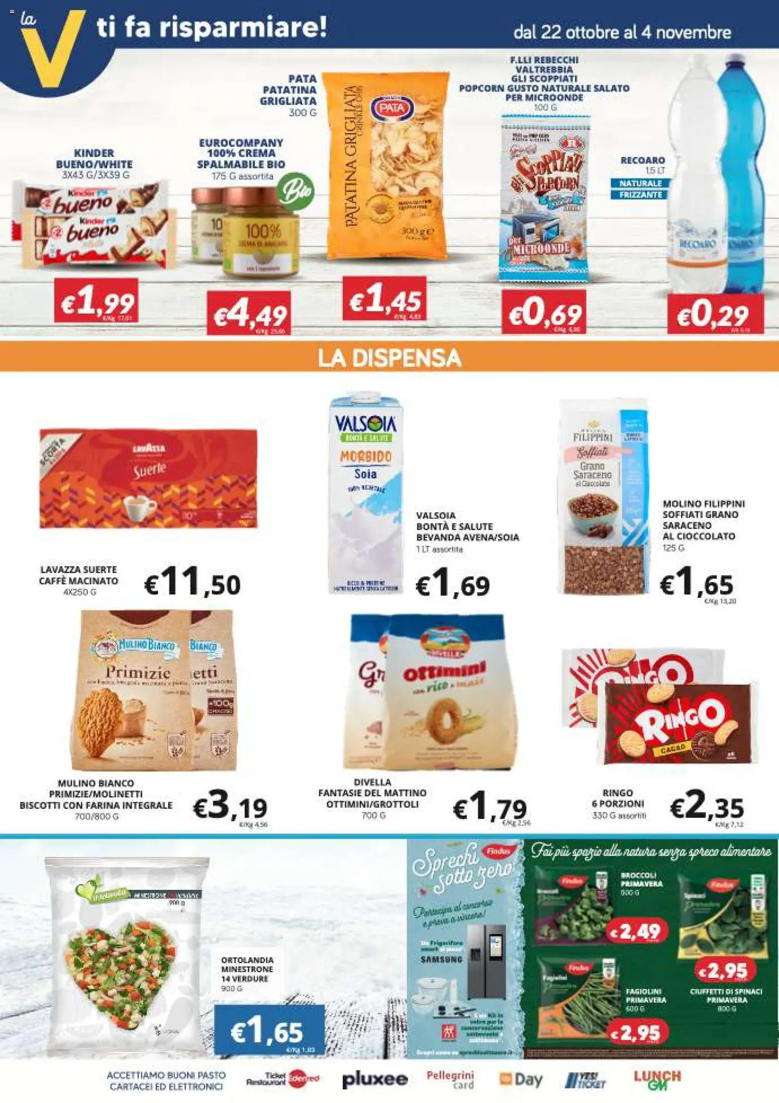 Volantino Visotto del 22.10.2025 | Pagina: 5 | Prodotti: Caffè, Biscotti, Spinaci, Macinato