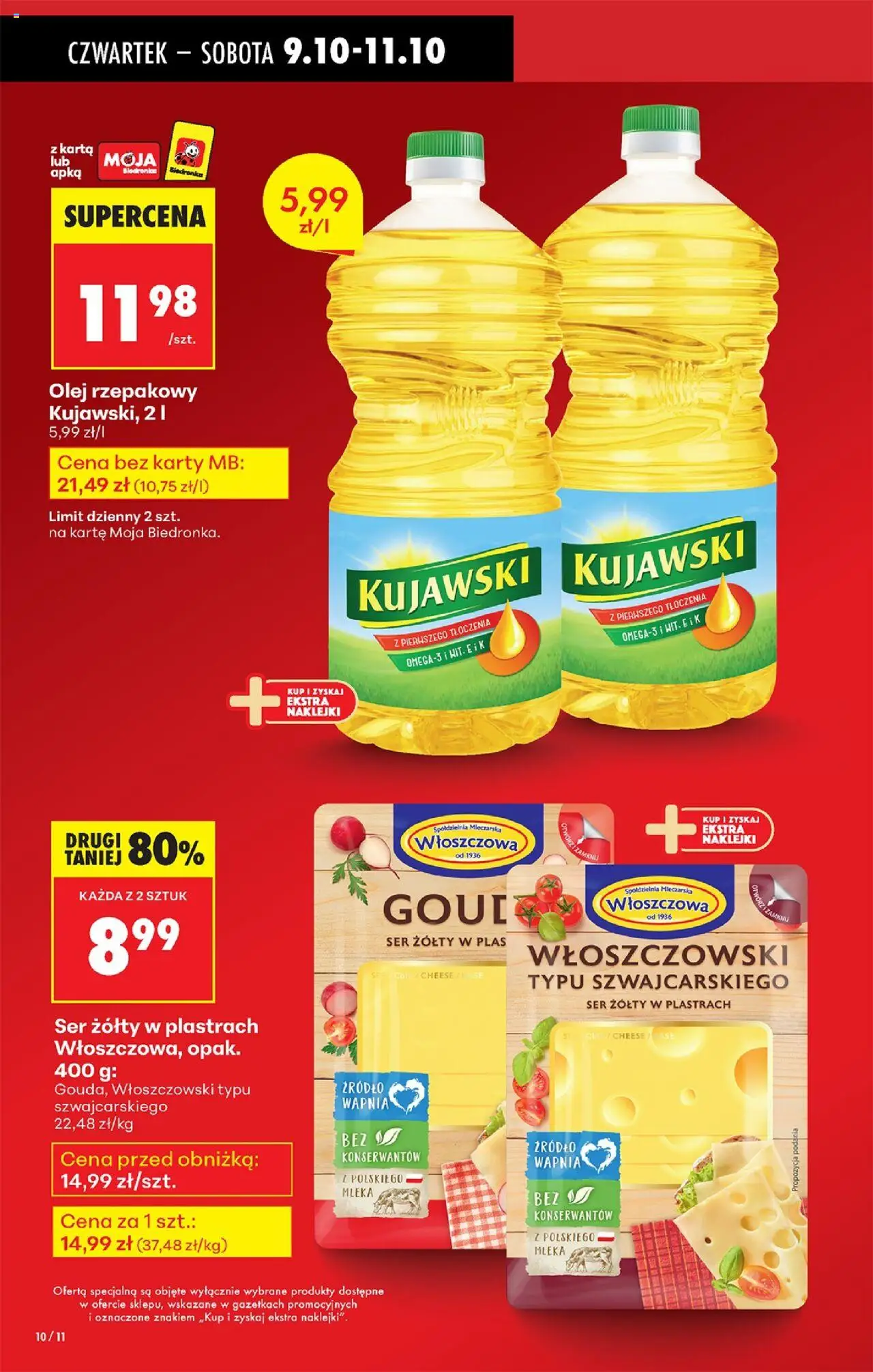 Biedronka gazetka - Oferta w tym tygodniu od 09.10.2025 | Strona: 14 | Produkty: Karta, Mleka, Ser, Olej