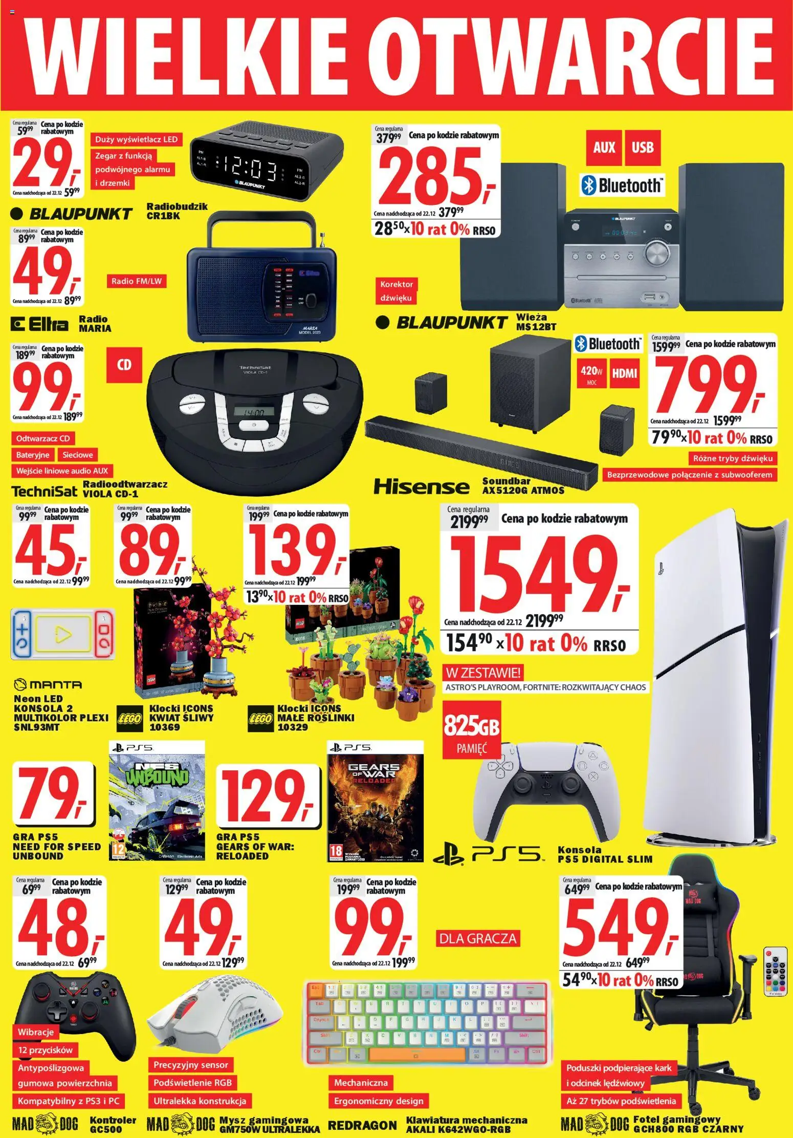 Mediaexpert Gazetka - Wielkie otwarcie Grodków od 13.12.2025 | Strona: 3 | Produkty: Audio, Zegar, Kontroler, Soundbar