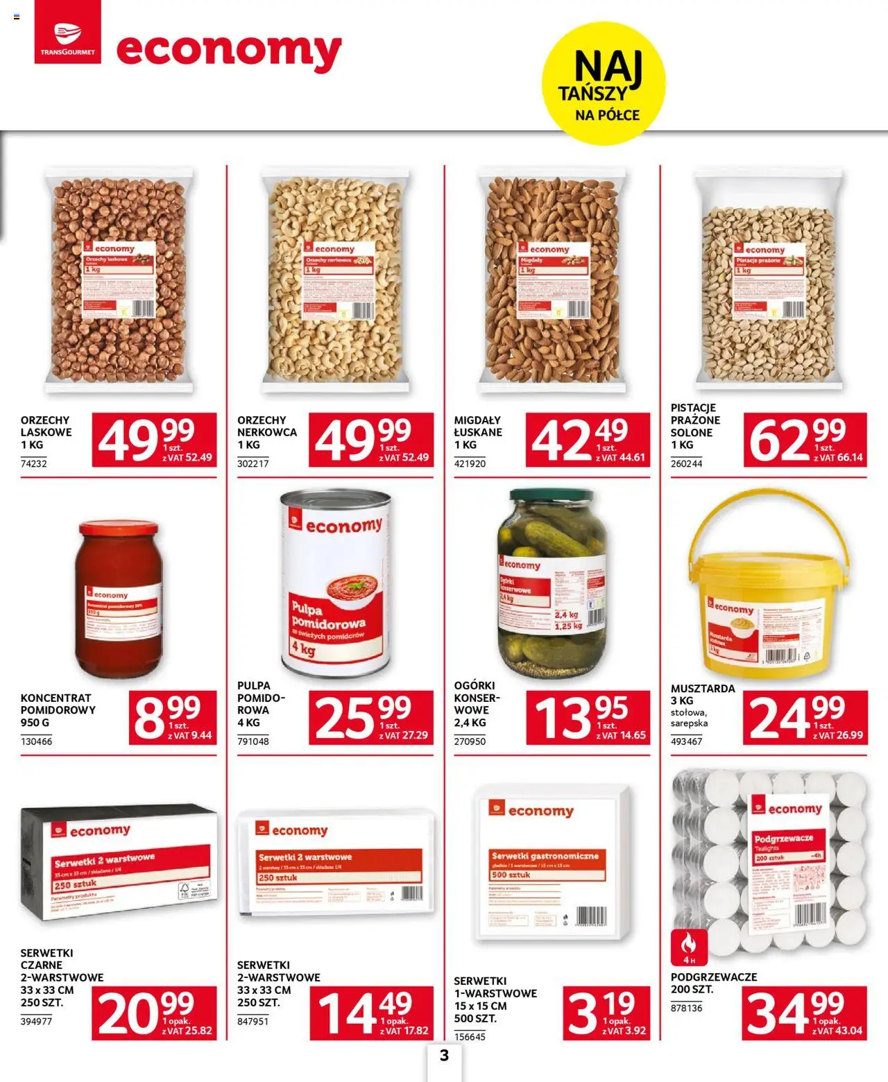 Selgros cash&carry Gazetka - Oferta dla gastronomii od 23.10.2025 | Strona: 3 | Produkty: Musztarda, Orzechy laskowe, Orzechy, Ogórki