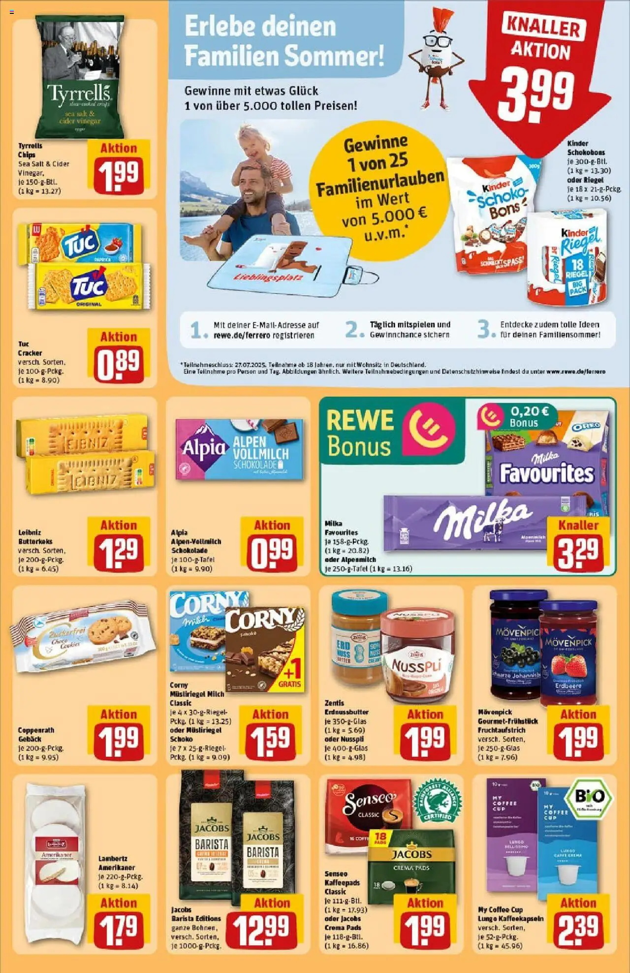 Rewe prospekt Wernigerode	 - gültig ab dem 22.06.2025 | Seite: 21 | Produkte: Butter, Schokolade, Milka, Chips