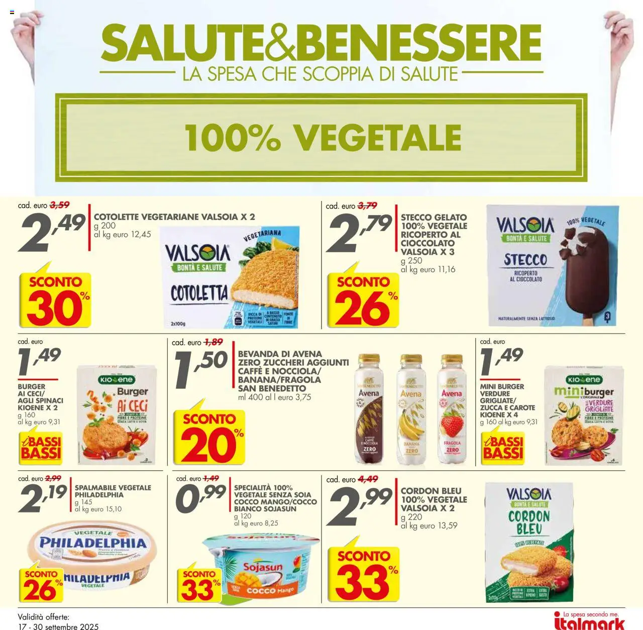 Volantino Italmark del 17.09.2025 | Pagina: 25 | Prodotti: Gelato, Ceci, Carote, Cocco