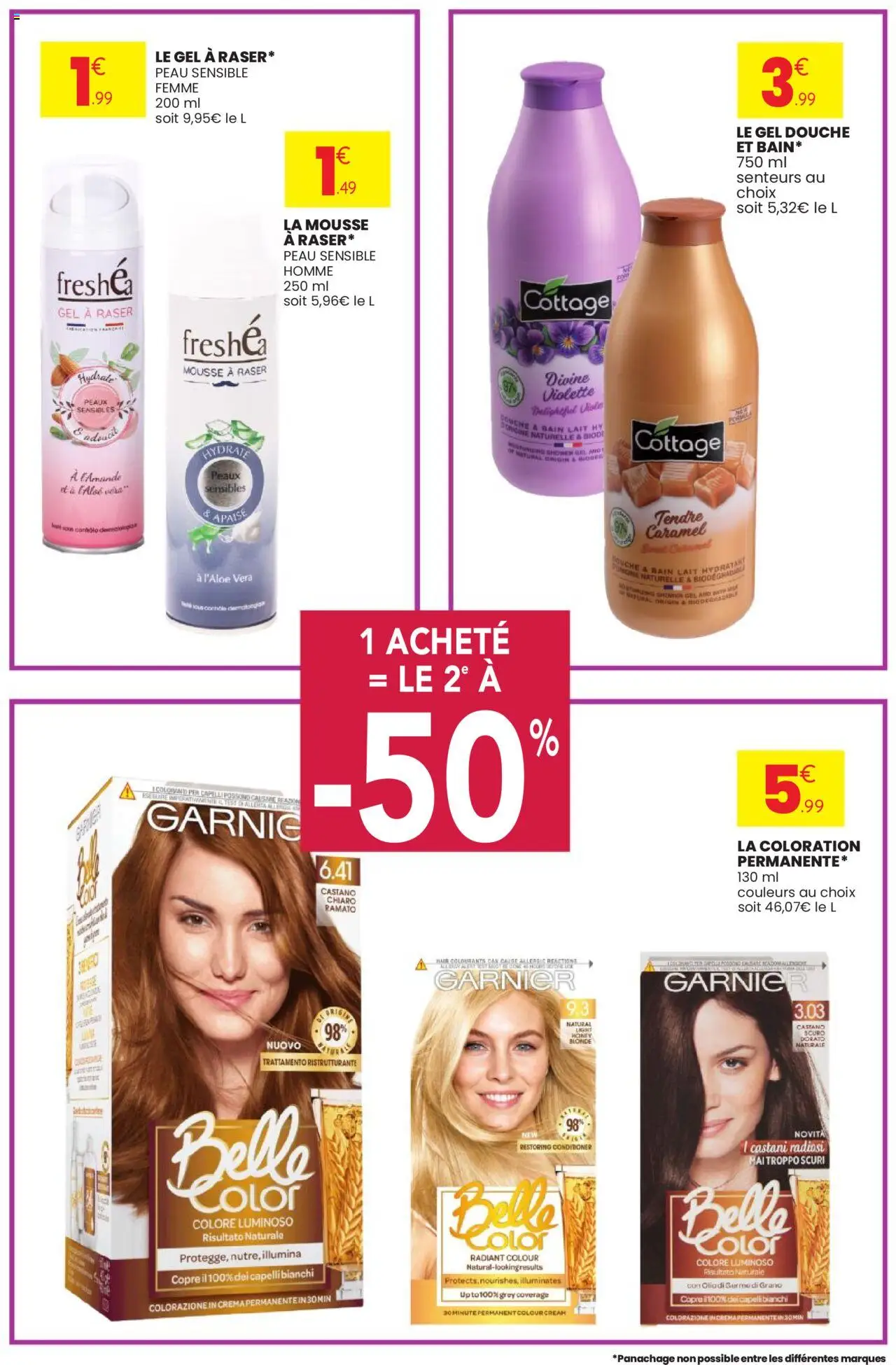  | Page: 17 | Produits: Coloration, Mousse à raser, Gel douche, Douche